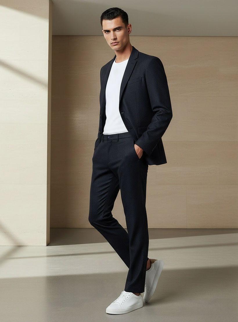 بنطلون بقصة سليم وخصر مرن -men-clothing-bottoms-trousersandchinos-trousers-image-2