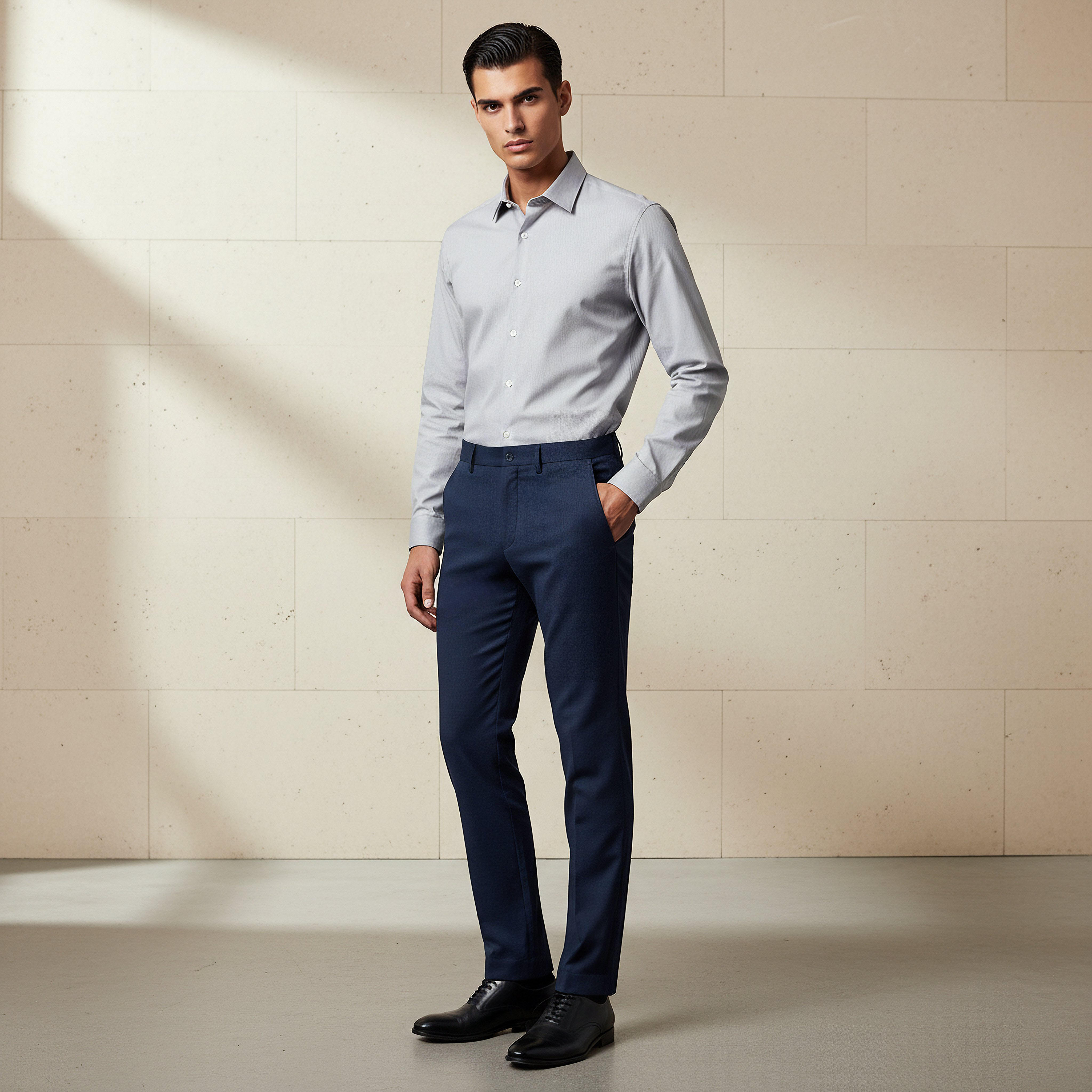 Slim Fit Flexi Waist Trousers-men-clothing-bottoms-trousersandchinos-trousers-image-2