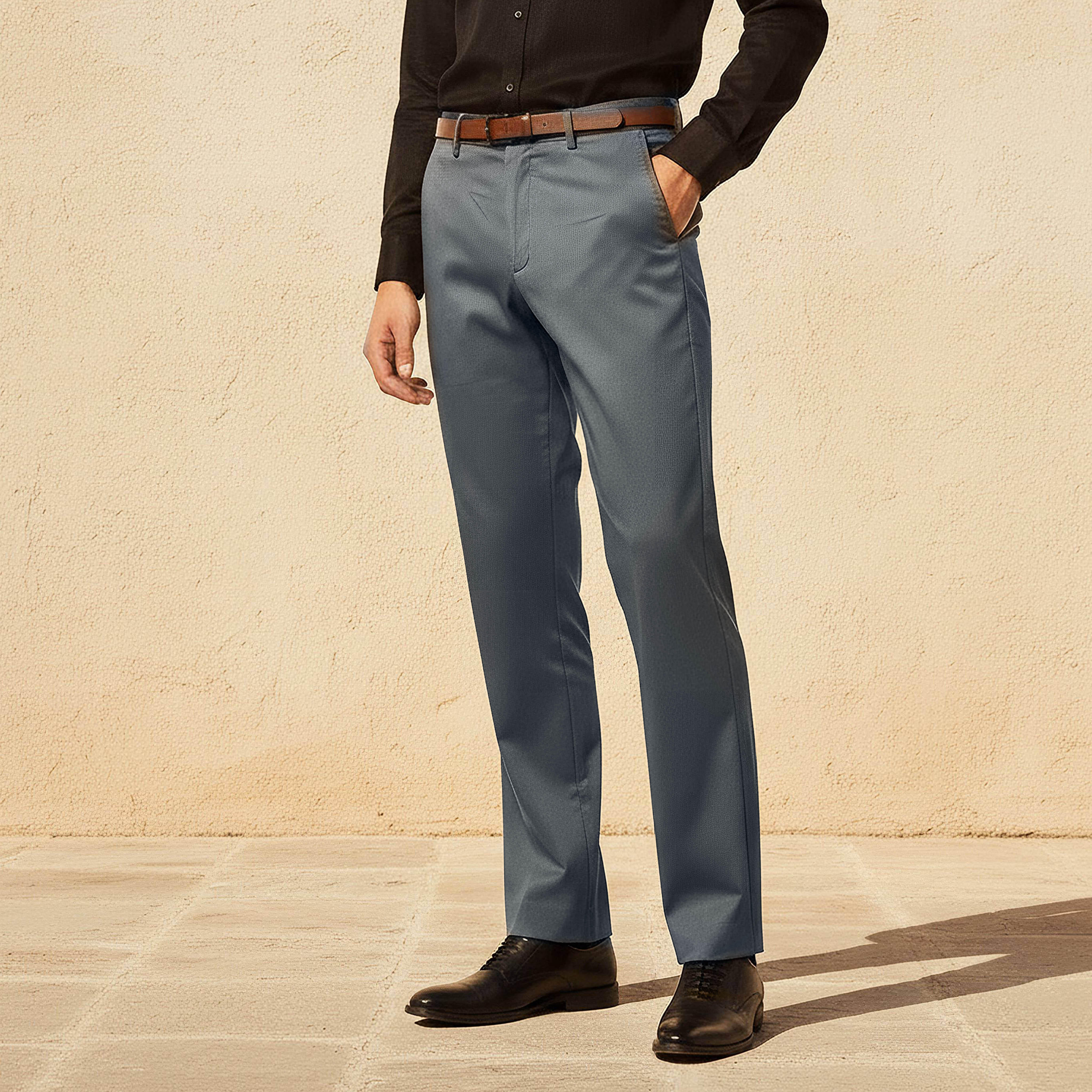 Regular Fit Flexi Waist Formal Trousers-men-clothing-bottoms-trousersandchinos-trousers-image-1