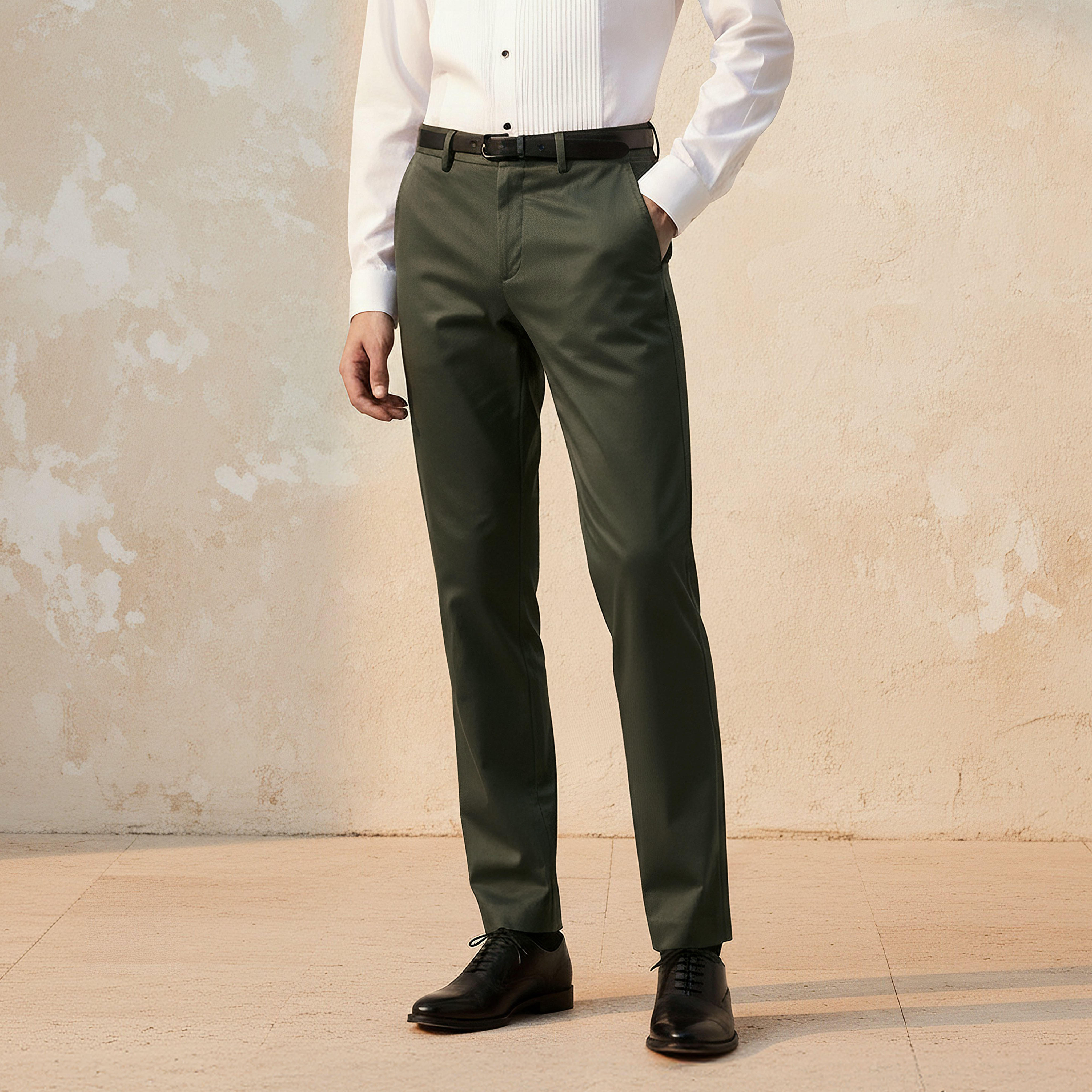 Regular Fit Flexi Waist Formal Trousers-men-clothing-bottoms-trousersandchinos-trousers-image-1