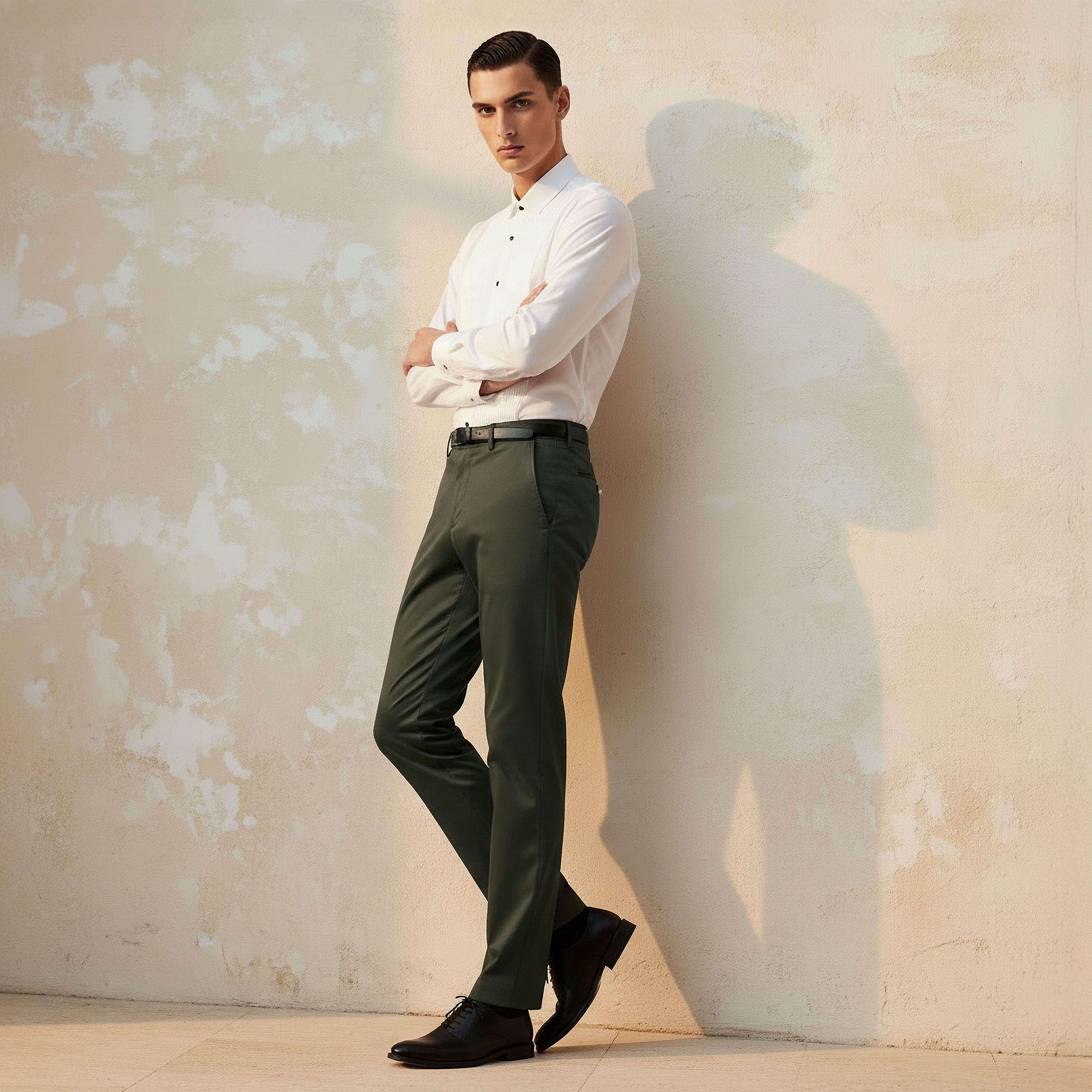 Regular Fit Flexi Waist Formal Trousers-men-clothing-bottoms-trousersandchinos-trousers-image-2