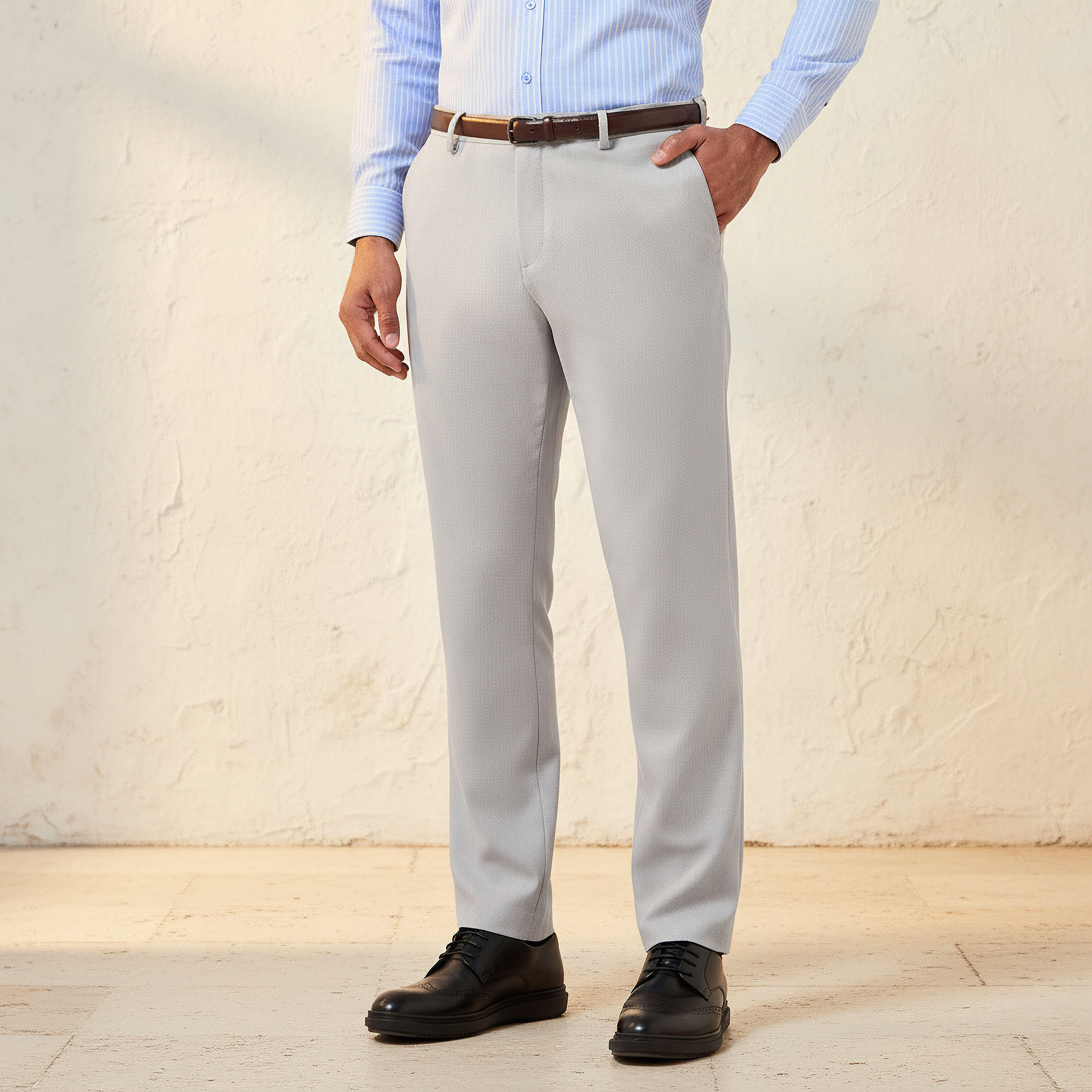 Slim Fit Flexi Waist Formal Trousers-men-clothing-bottoms-trousersandchinos-trousers-image-1