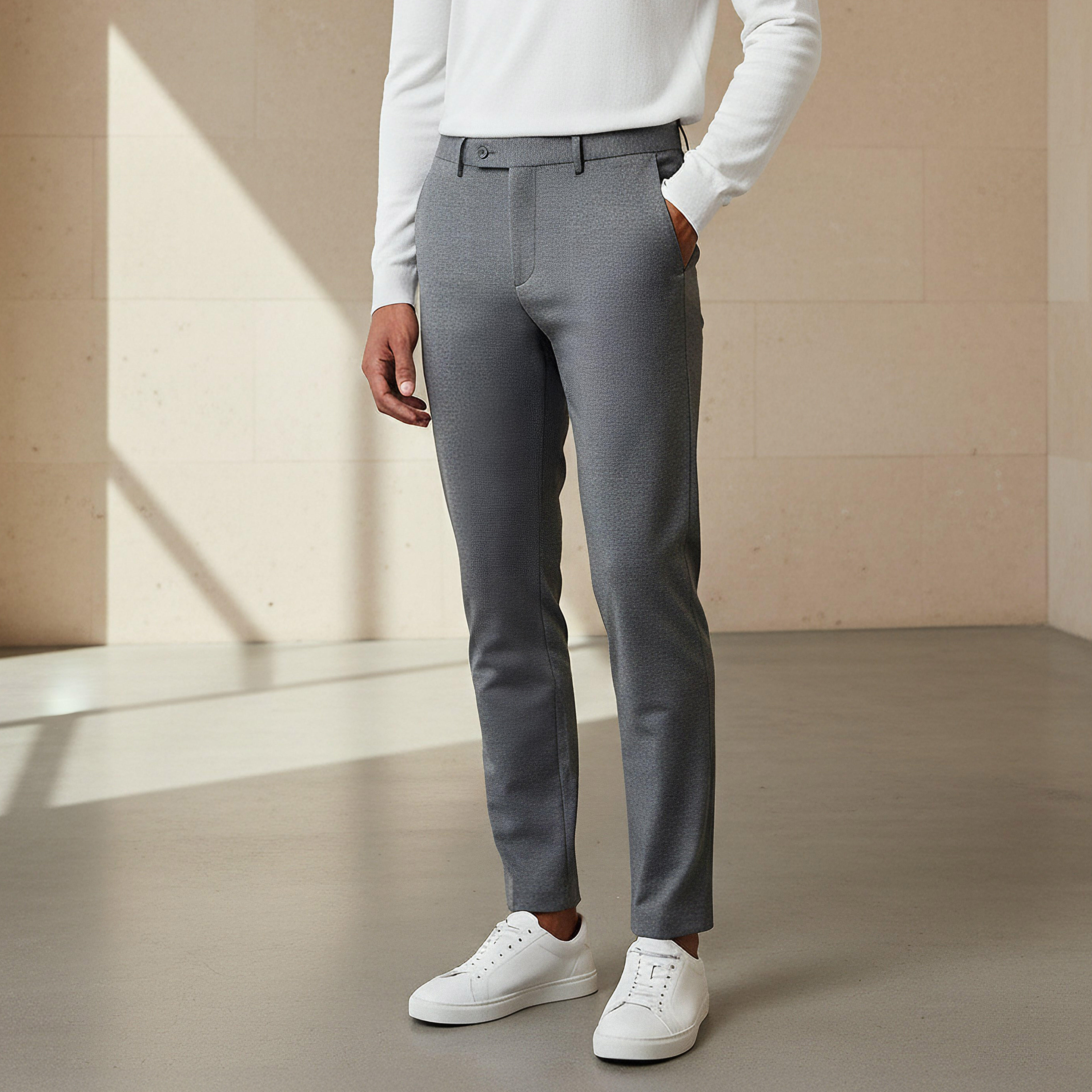 بنطلون بقصة سليم وخصر مرن -men-clothing-bottoms-trousersandchinos-trousers-image-4