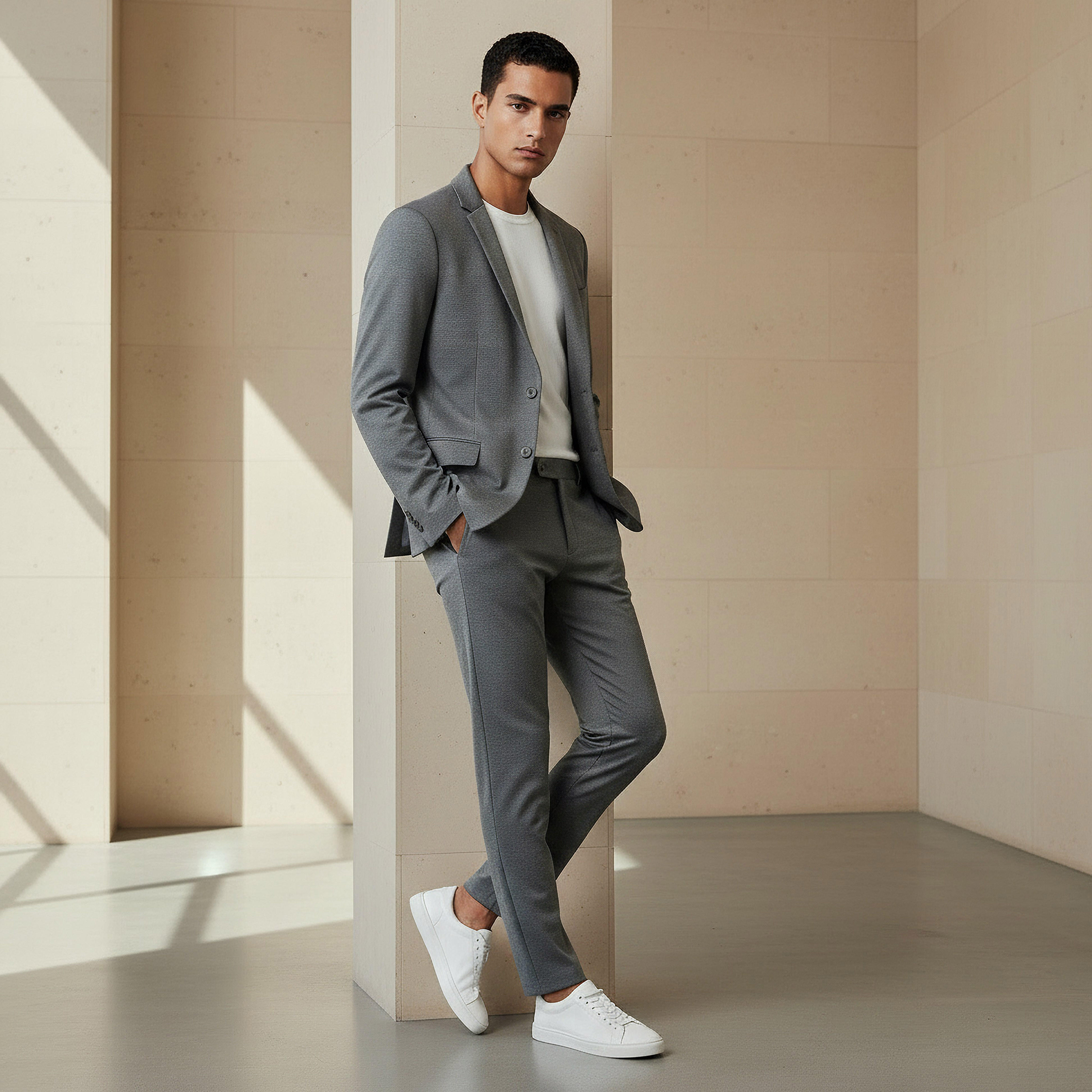 بنطلون بقصة سليم وخصر مرن -men-clothing-bottoms-trousersandchinos-trousers-image-3