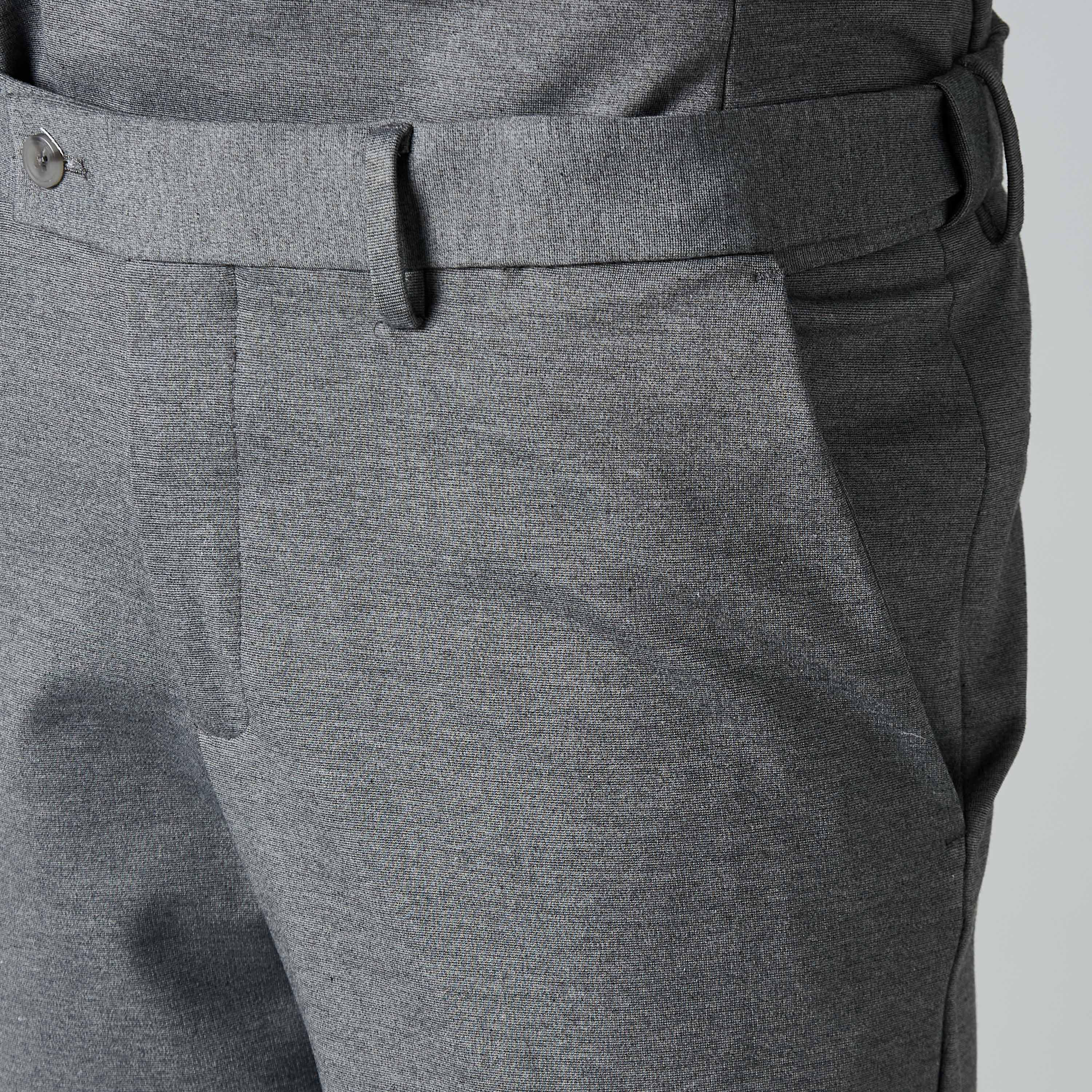 بنطلون بقصة سليم وخصر مرن -men-clothing-bottoms-trousersandchinos-trousers-image-1