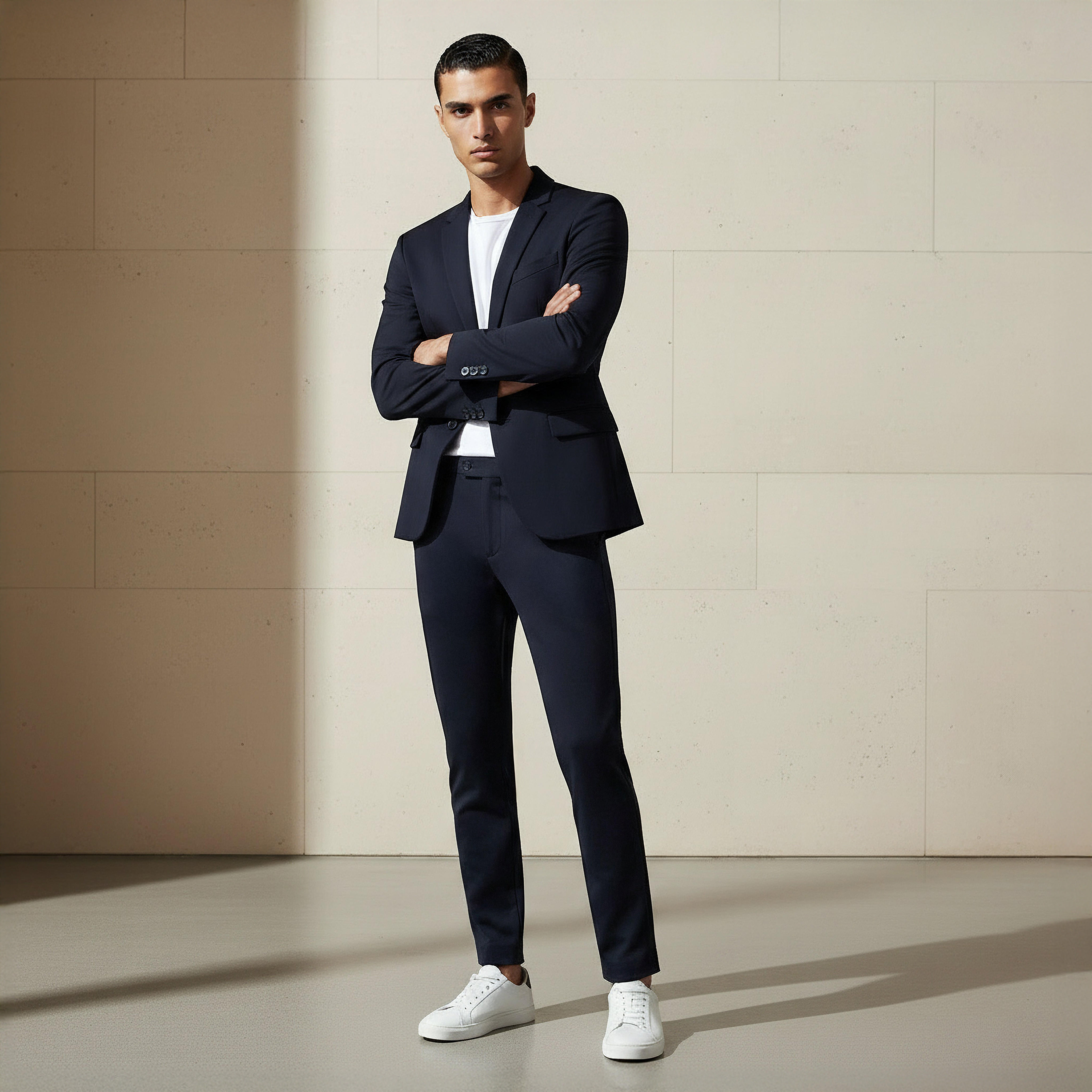 بنطلون بقصة سليم وخصر مرن -men-clothing-bottoms-trousersandchinos-trousers-image-3