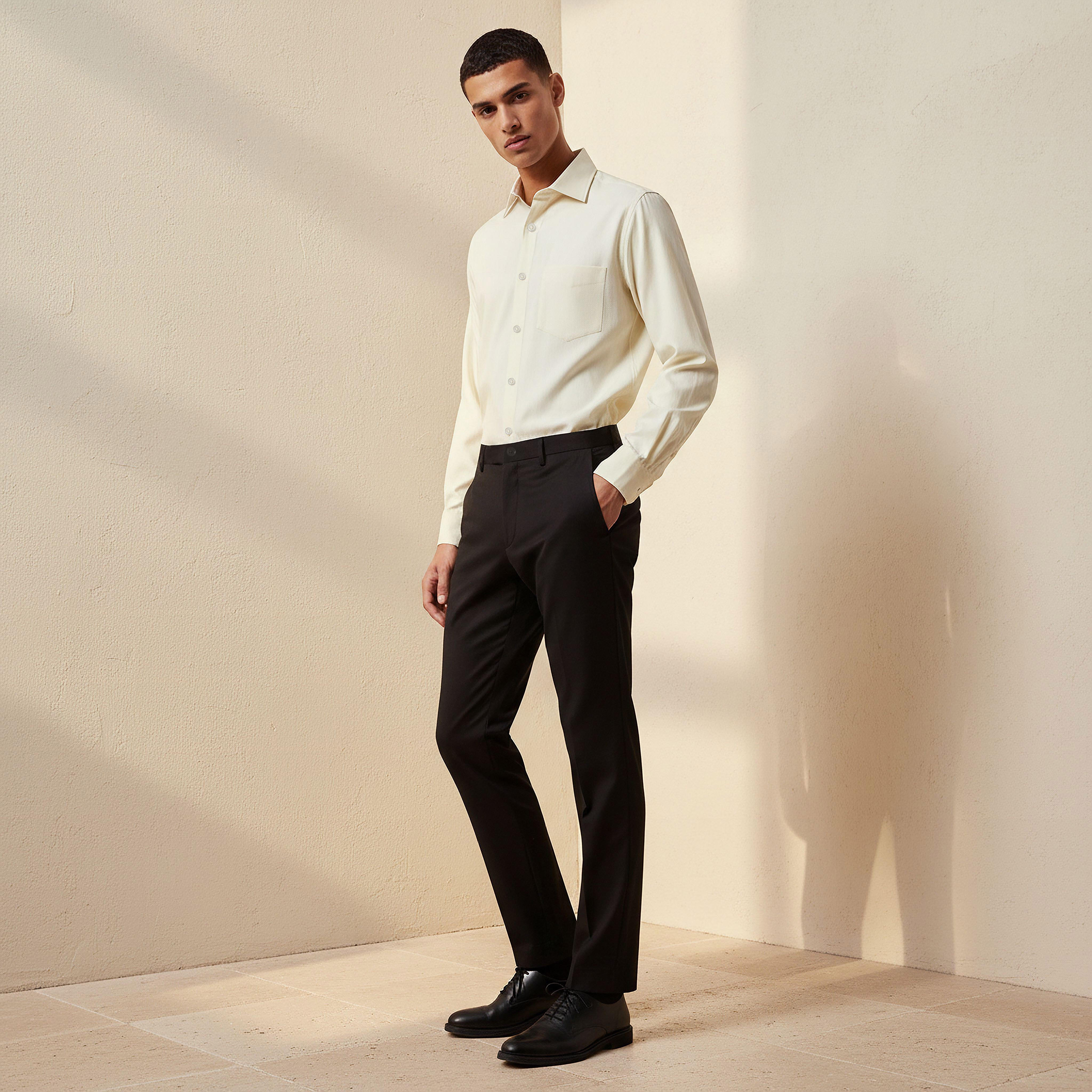 قميص بارز الملمس بقصّة عادية وياقة عادية وأكمام طويلة للرجال-men-clothing-shirts-image-3