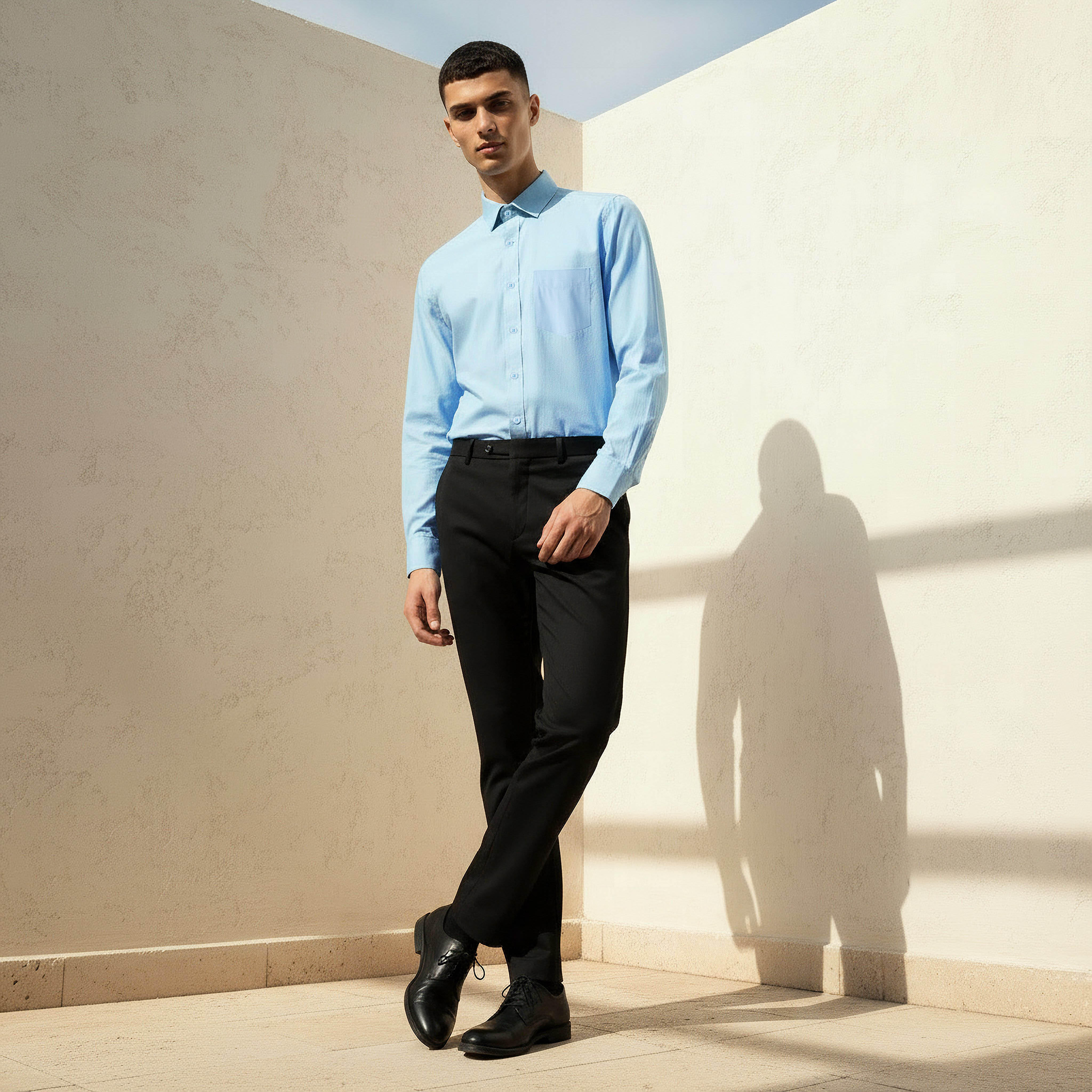 قميص فيلافيل رجالي بأكمام طويلة وياقة وقصة عادية-men-clothing-shirts-image-5