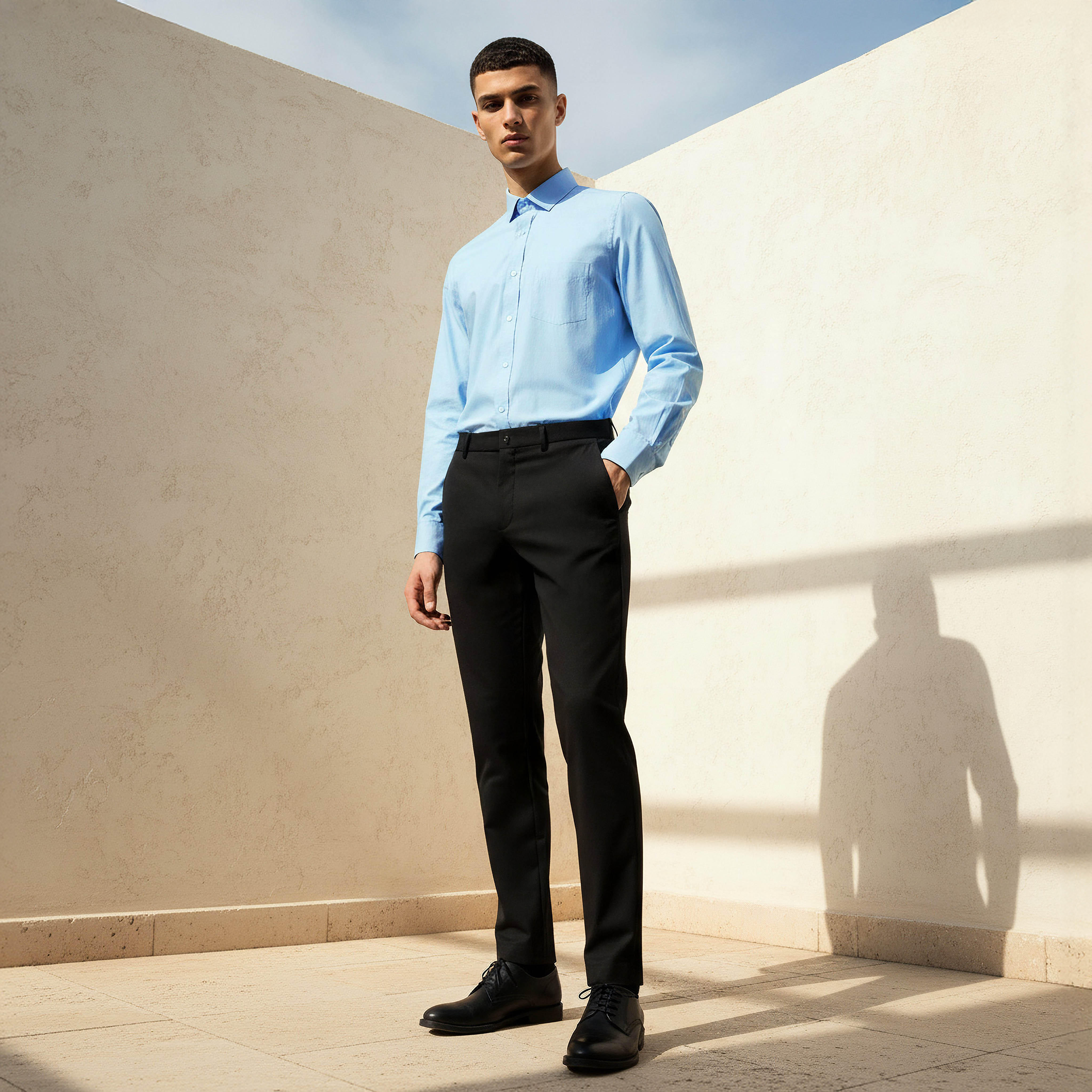 قميص فيلافيل رجالي بأكمام طويلة وياقة وقصة عادية-men-clothing-shirts-image-4