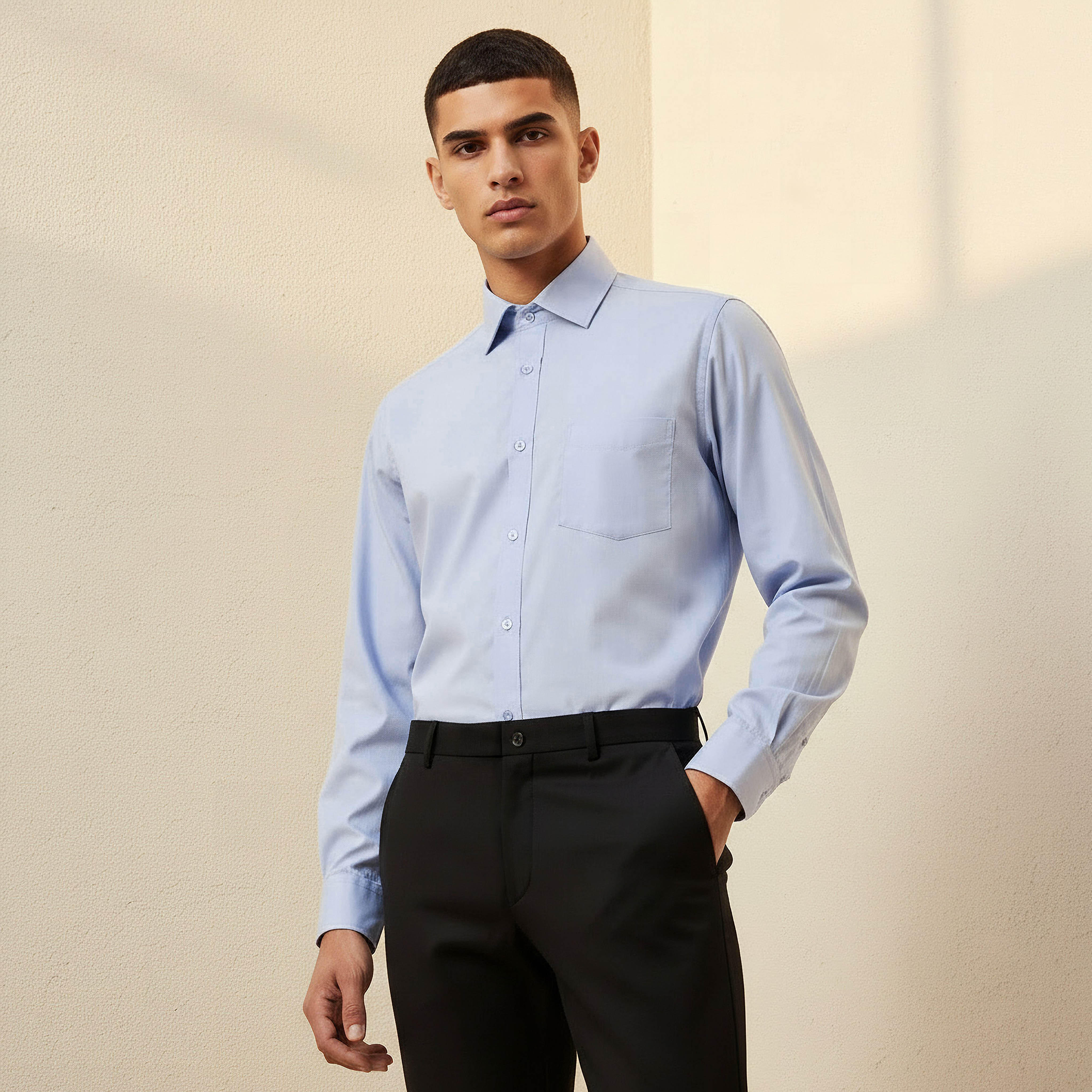 قميص فيلافيل رجالي بأكمام طويلة وياقة وقصة عادية-men-clothing-shirts-image-6