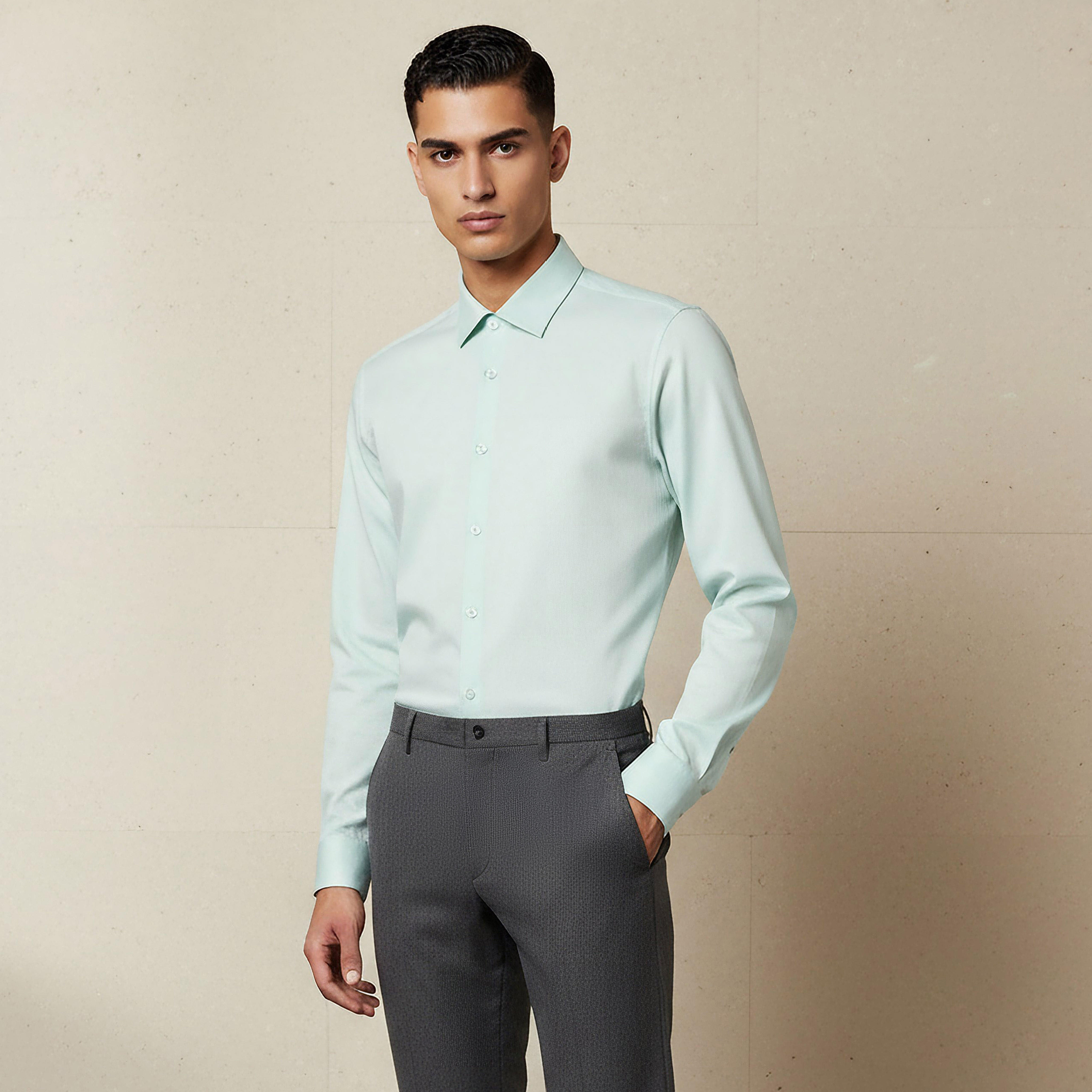 Men Slim Fit Collared Textured Long Sleeves Shirt-PROMO_SP_SA_2FOR169_110625-image-1
