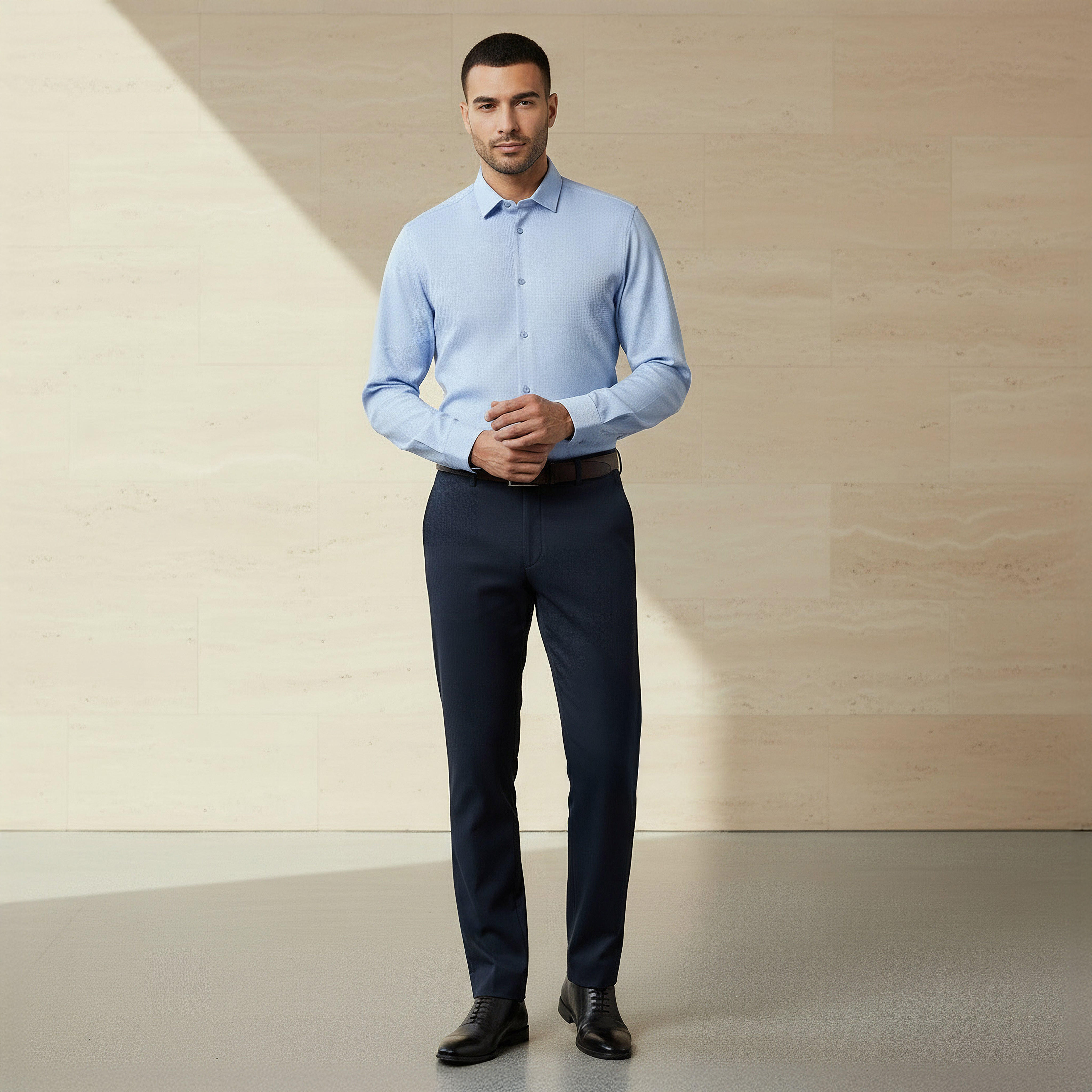 Men Slim Fit Collared Textured Long Sleeves Shirt-PROMO_SP_SA_2FOR169_110625-image-2