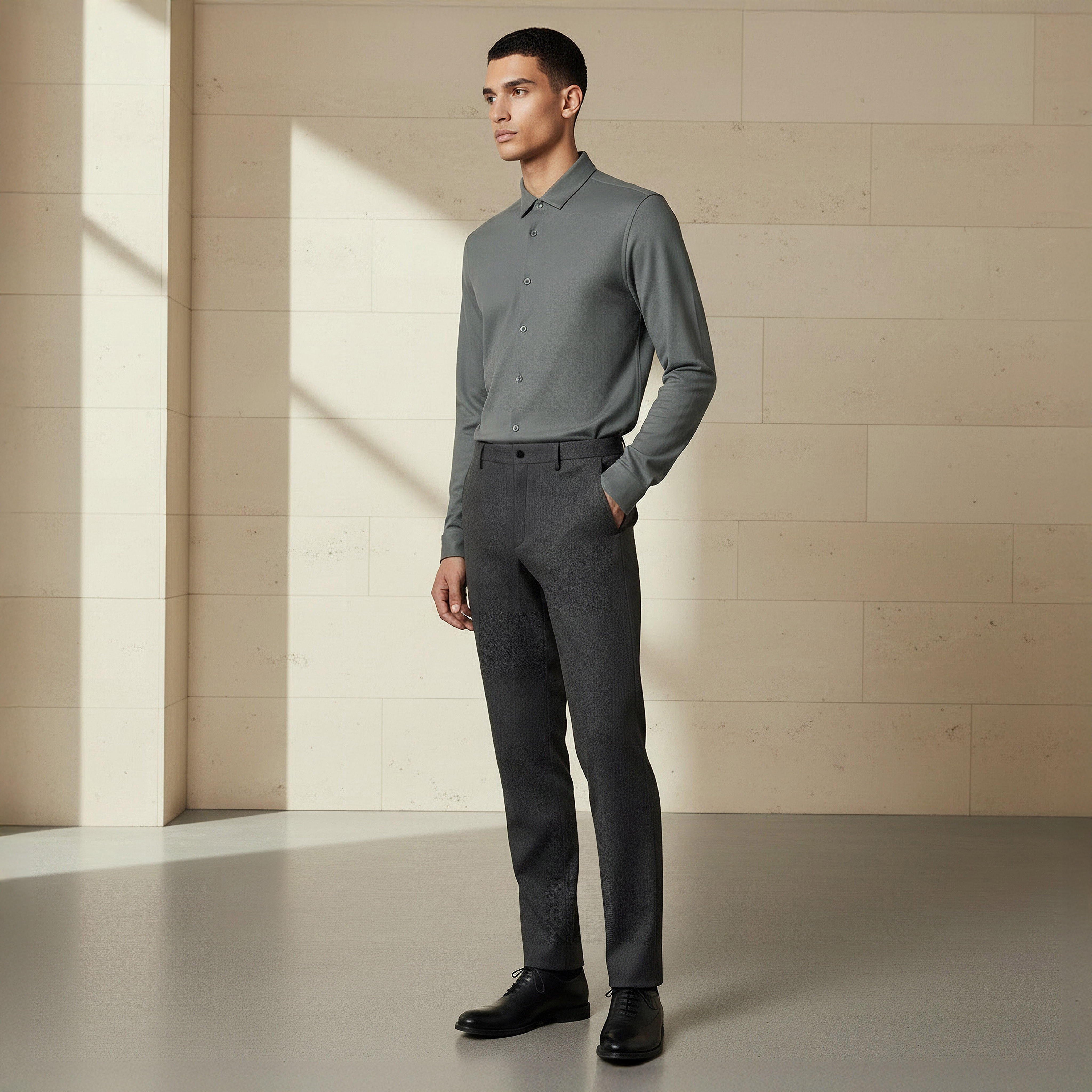 Men Slim Fit Collared Textured Long Sleeves Shirt-PROMO_SP_SA_2FOR169_110625-image-2