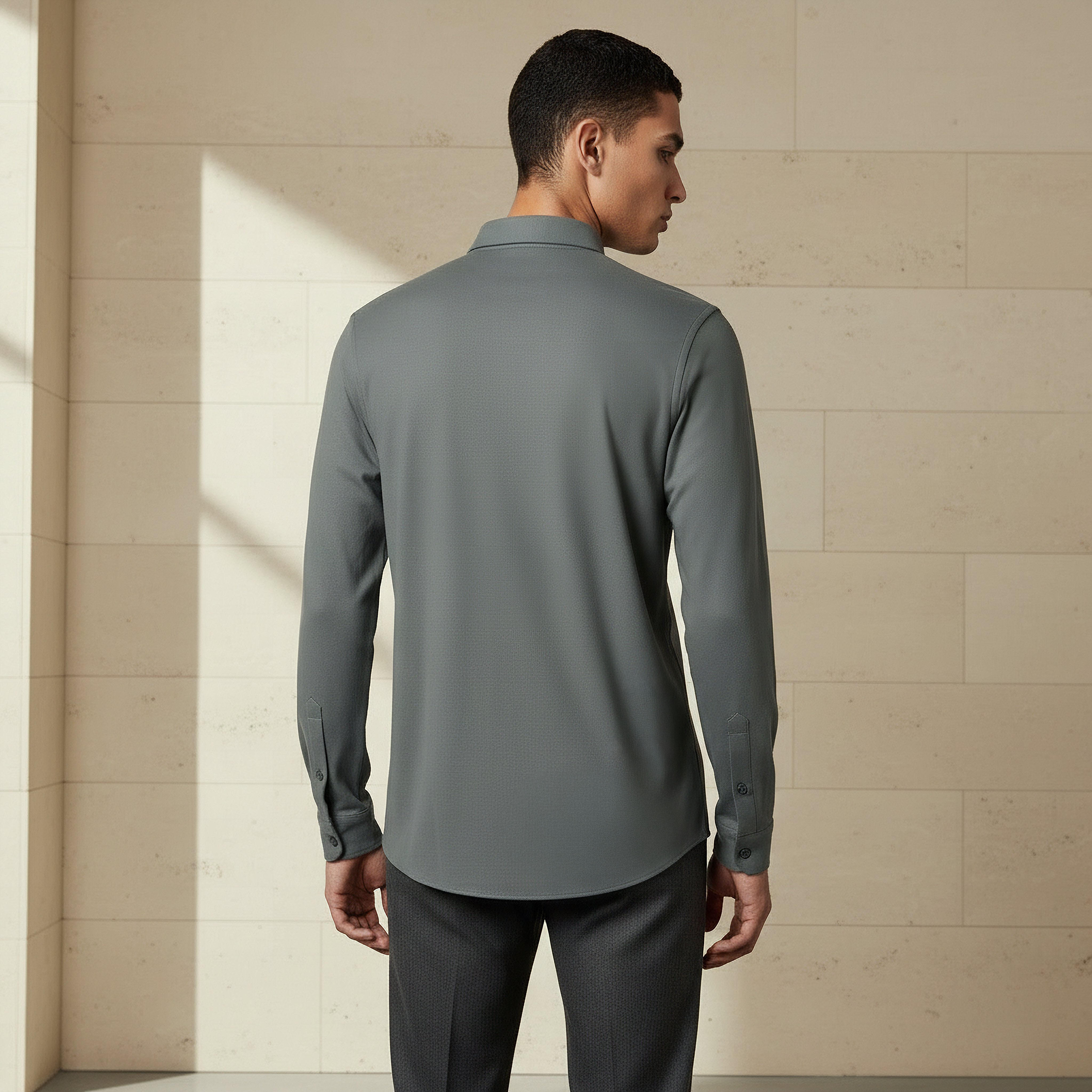 Men Slim Fit Collared Textured Long Sleeves Shirt-PROMO_SP_SA_2FOR169_110625-image-3