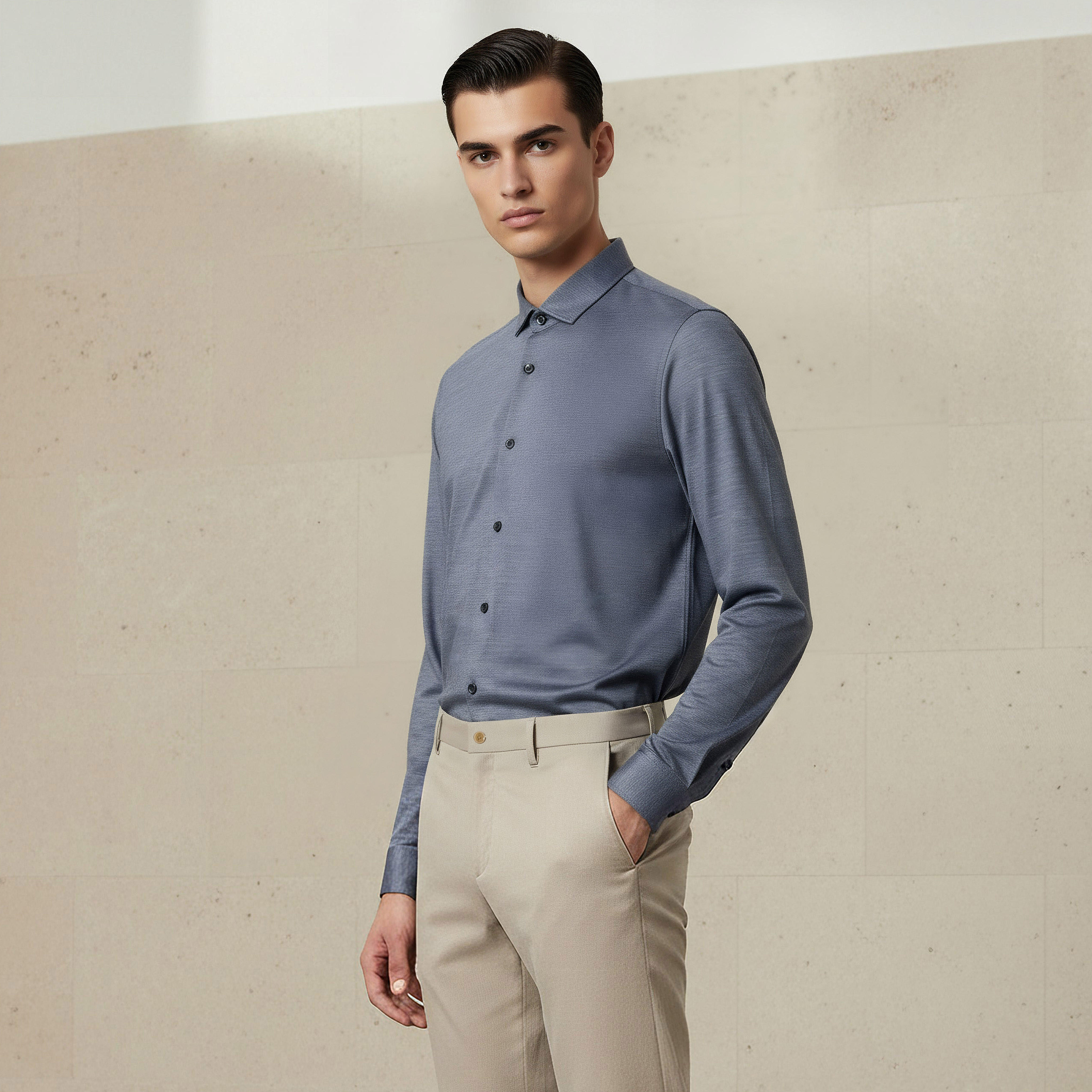 Men Regular Fit Collared Long Sleeves Shirt-men-clothing-shirts-image-1