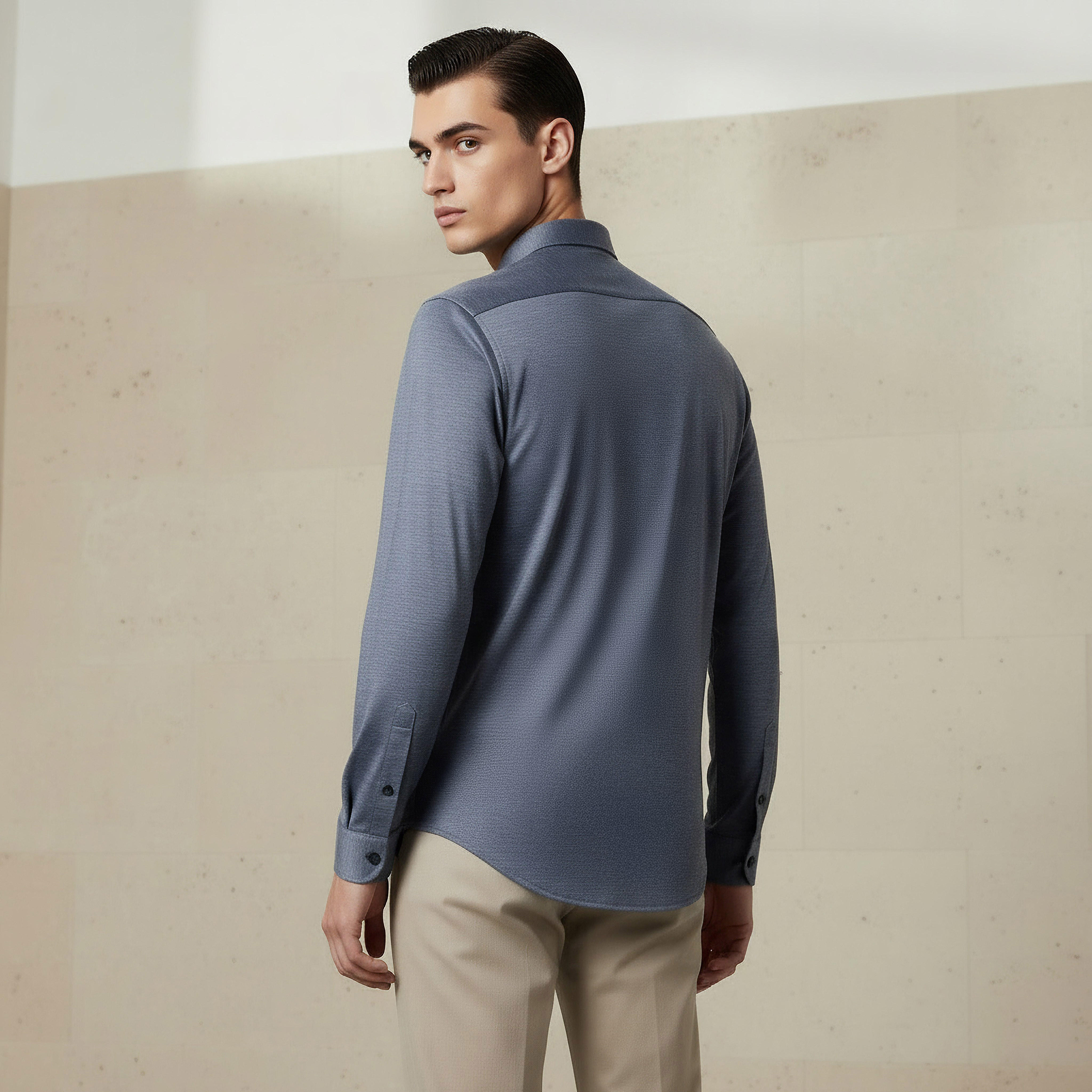 Men Regular Fit Collared Long Sleeves Shirt-men-clothing-shirts-image-3