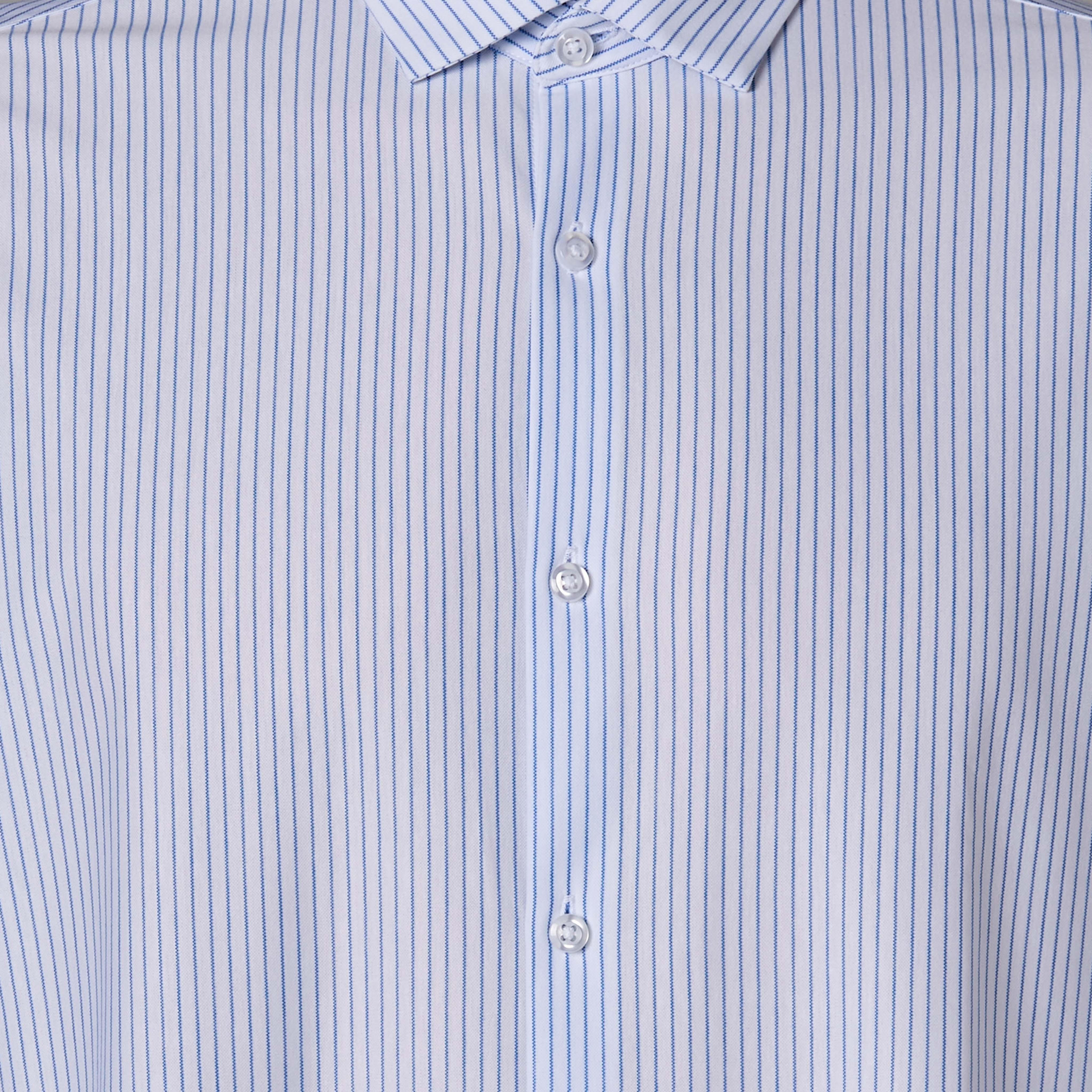 قميص مخطط بياقة عادية وقصة سليم وأكمام طويلة للرجال-men-clothing-shirts-image-4