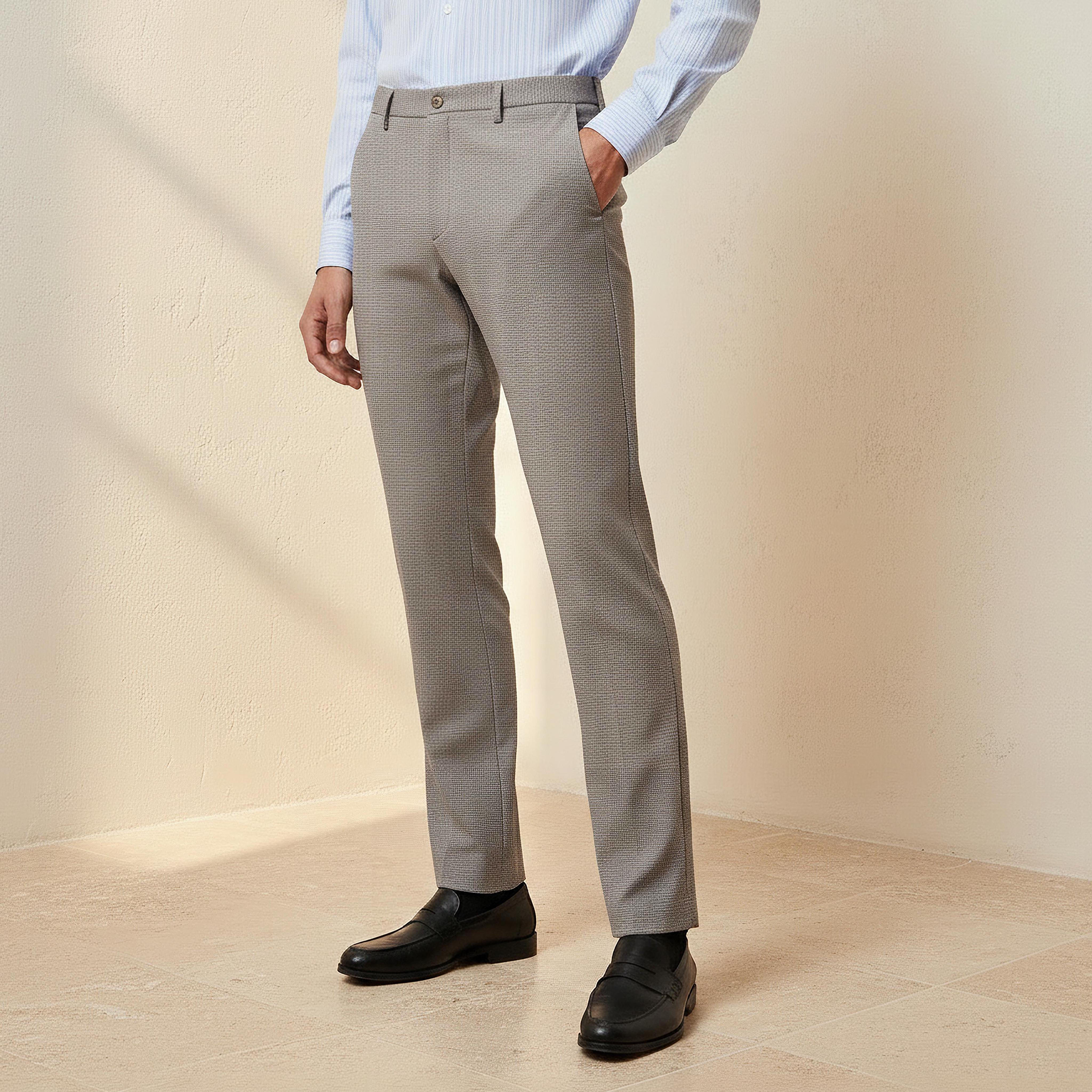 Slim Fit Flexi Waist Formal Trousers-men-clothing-bottoms-trousersandchinos-trousers-image-1