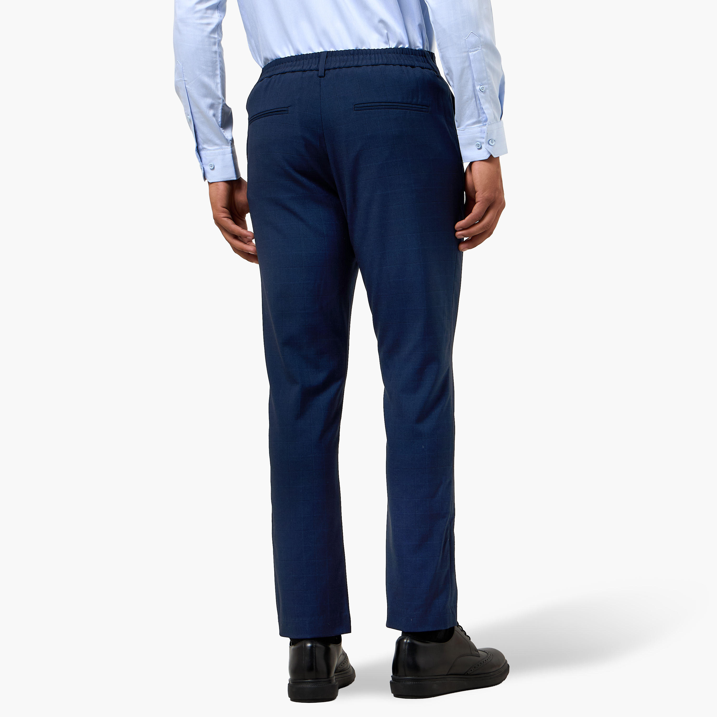 بنطلون رسمي بقصة سليم وخصر مرن -men-clothing-bottoms-trousersandchinos-trousers-image-5