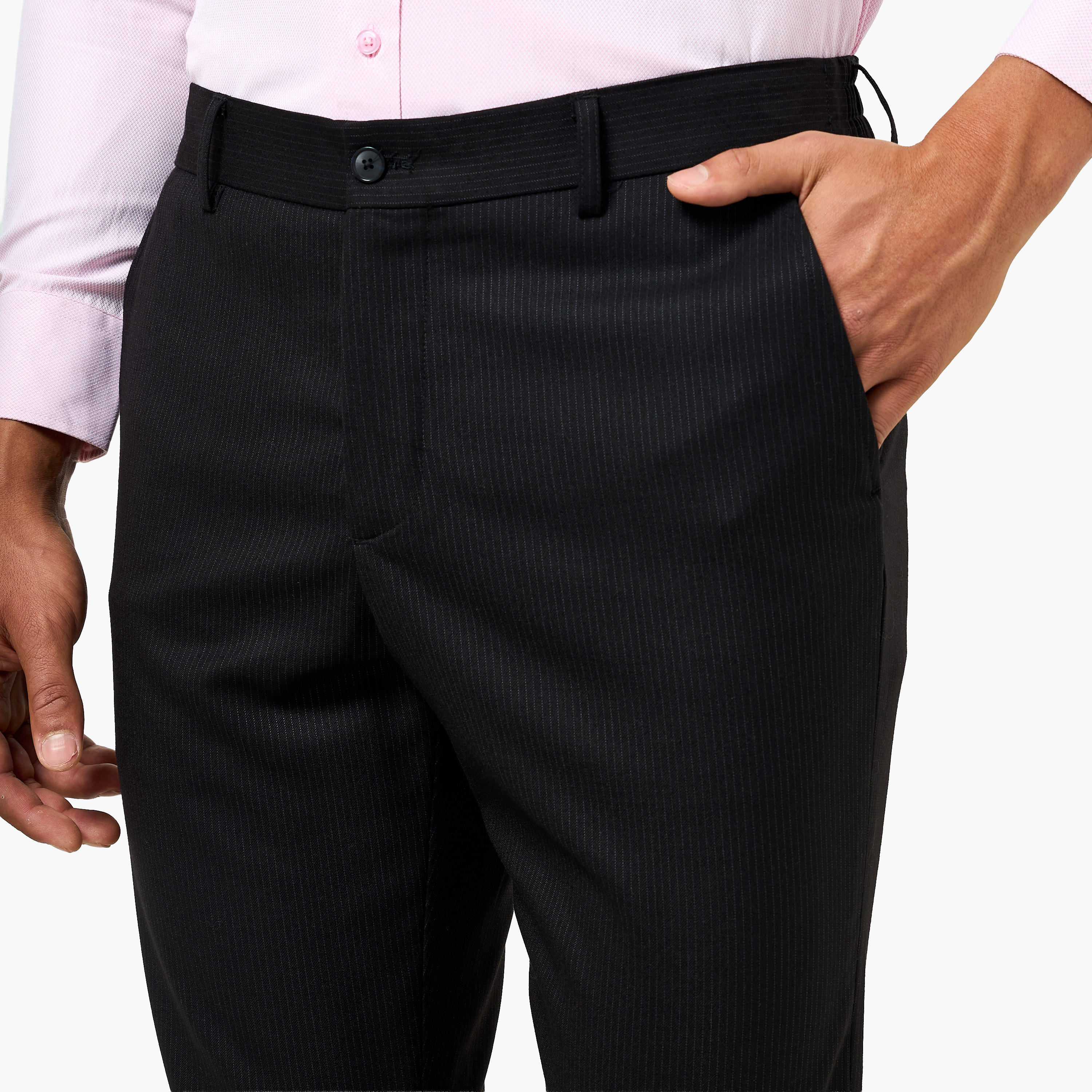 بنطلون رسمي بقصة عادية وخصر مرن-men-clothing-bottoms-trousersandchinos-trousers-image-3