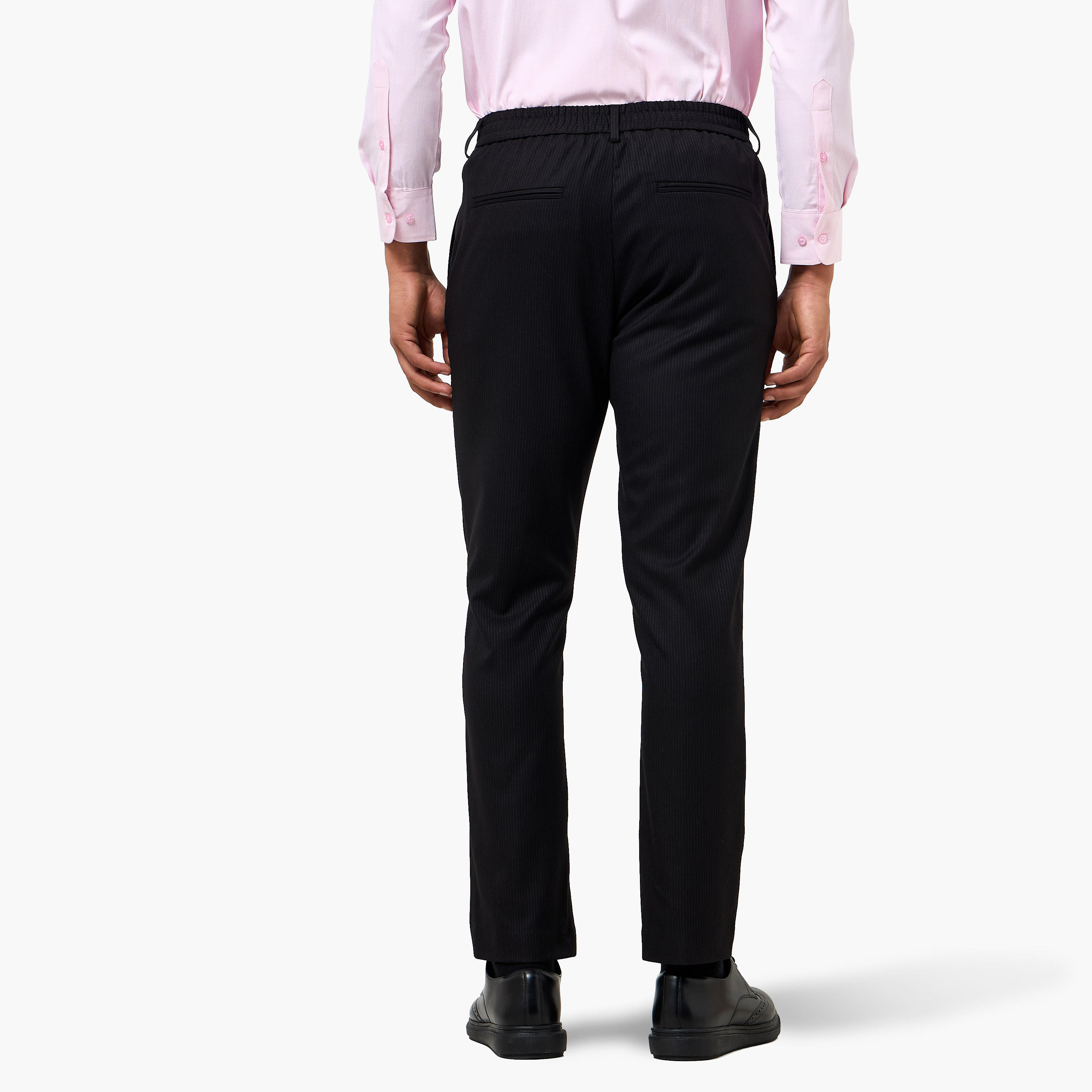 بنطلون رسمي بقصة عادية وخصر مرن-men-clothing-bottoms-trousersandchinos-trousers-image-1