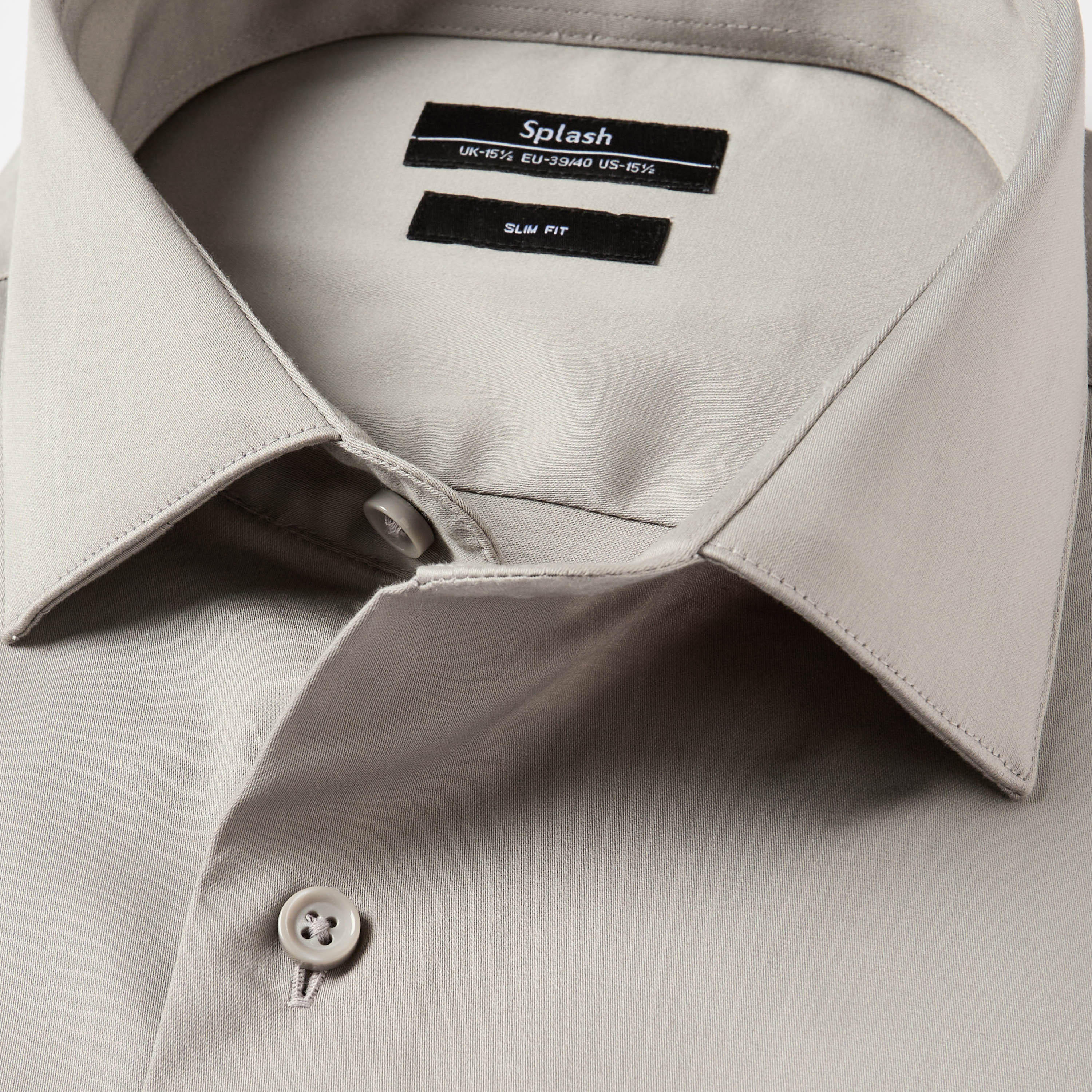 قميص بقصّة سليم وياقة عادية وأكمام قصيرة للرجال-men-clothing-shirts-image-2