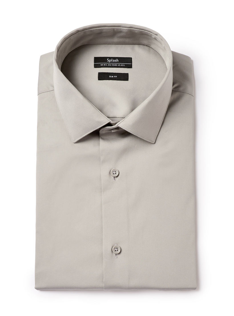 قميص بقصّة سليم وياقة عادية وأكمام قصيرة للرجال-men-clothing-shirts-image-5