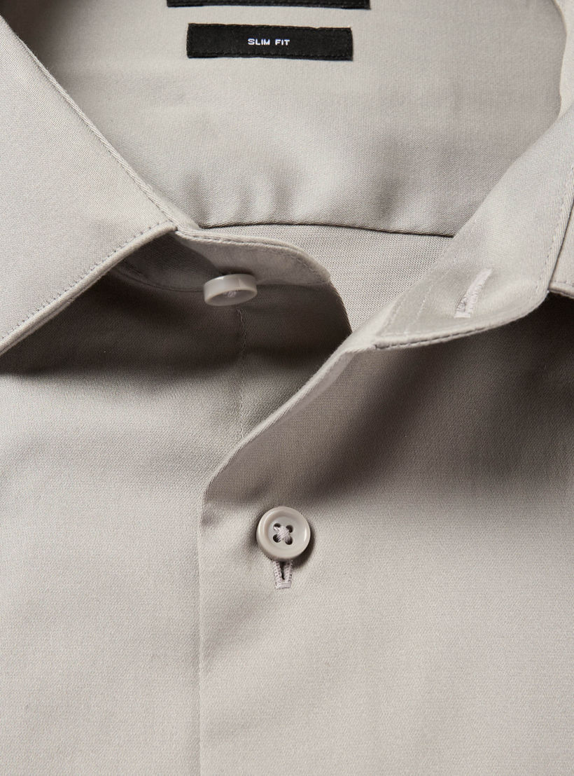 قميص بقصّة سليم وياقة عادية وأكمام قصيرة للرجال-men-clothing-shirts-image-6