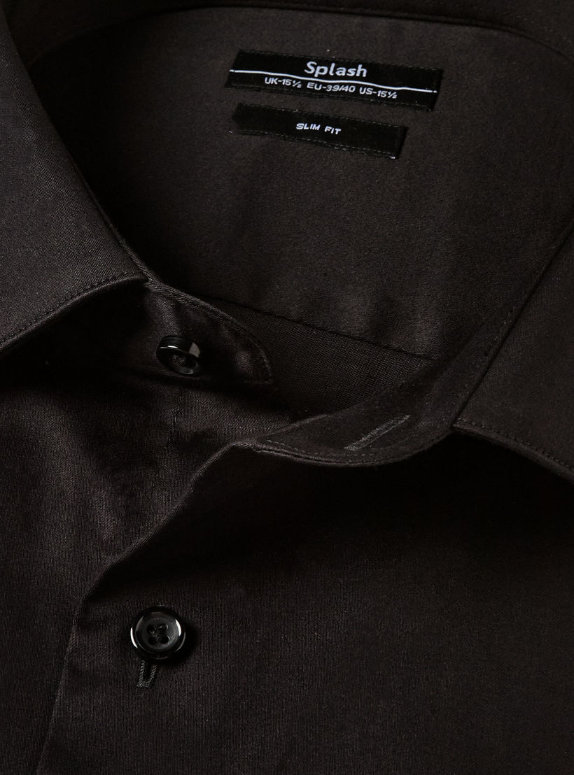 قميص بقصّة سليم وياقة عادية وأكمام قصيرة للرجال-men-clothing-shirts-image-2