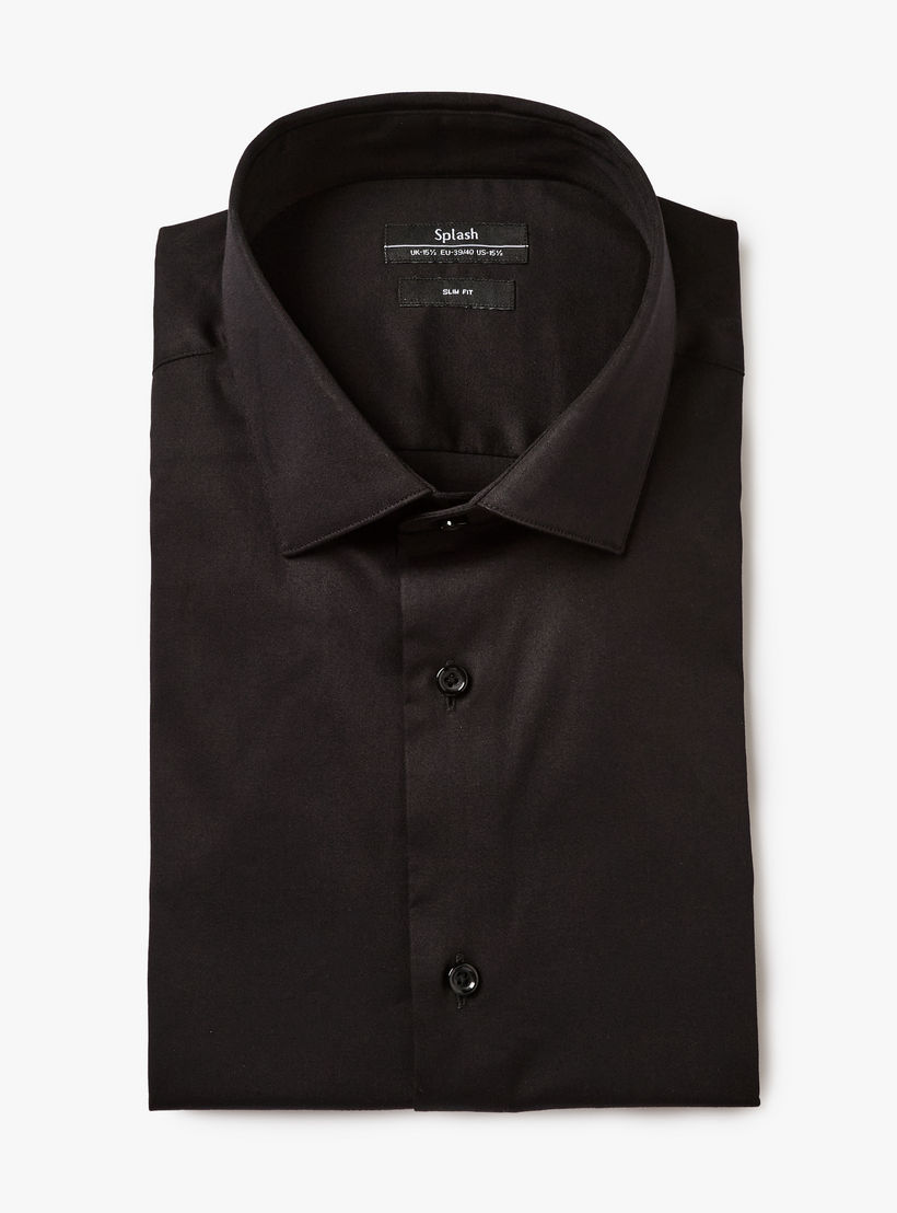 قميص بقصّة سليم وياقة عادية وأكمام قصيرة للرجال-men-clothing-shirts-image-5