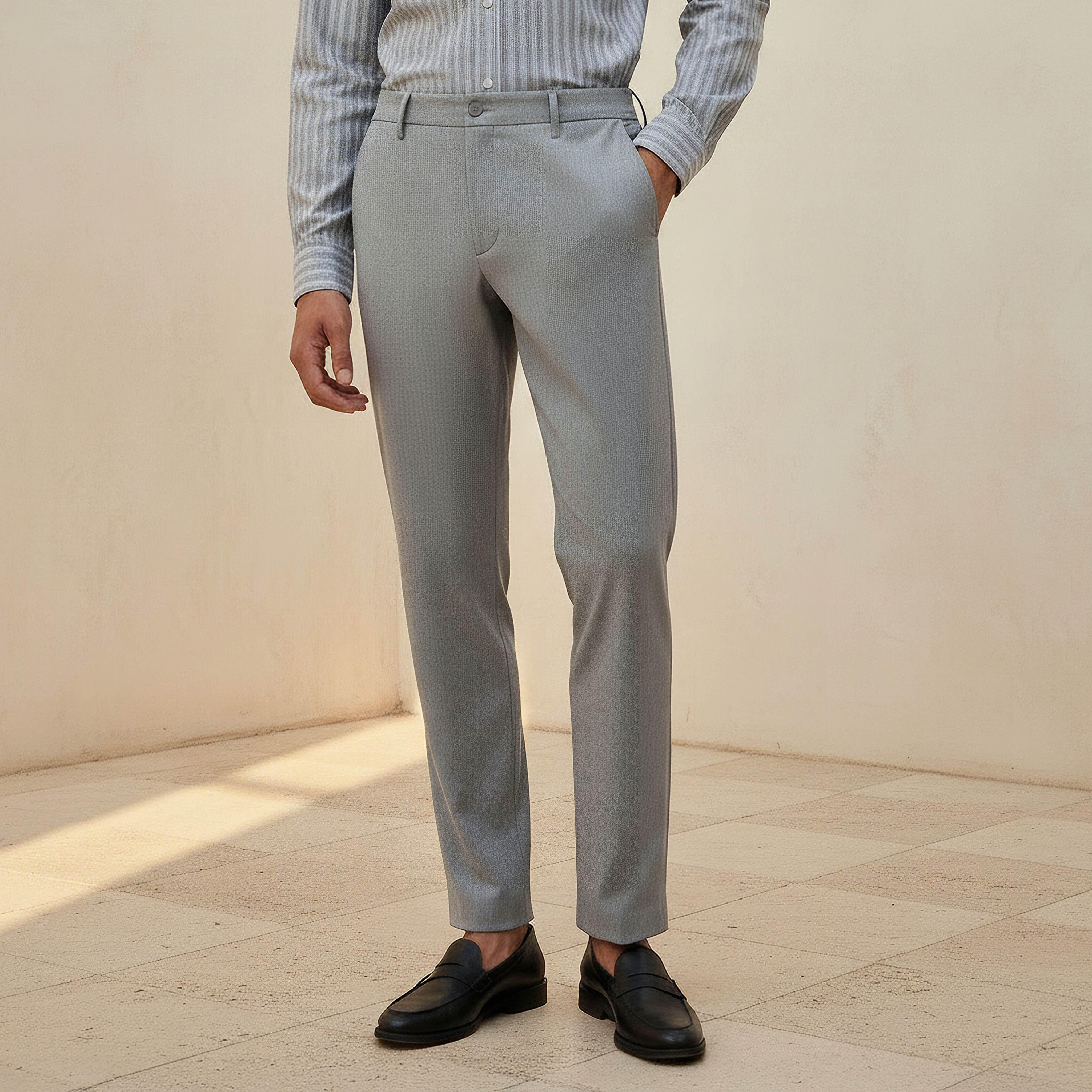Regular Fit Bi-Stretch Flexi Waist Formal Trousers-men-clothing-bottoms-trousersandchinos-trousers-image-1