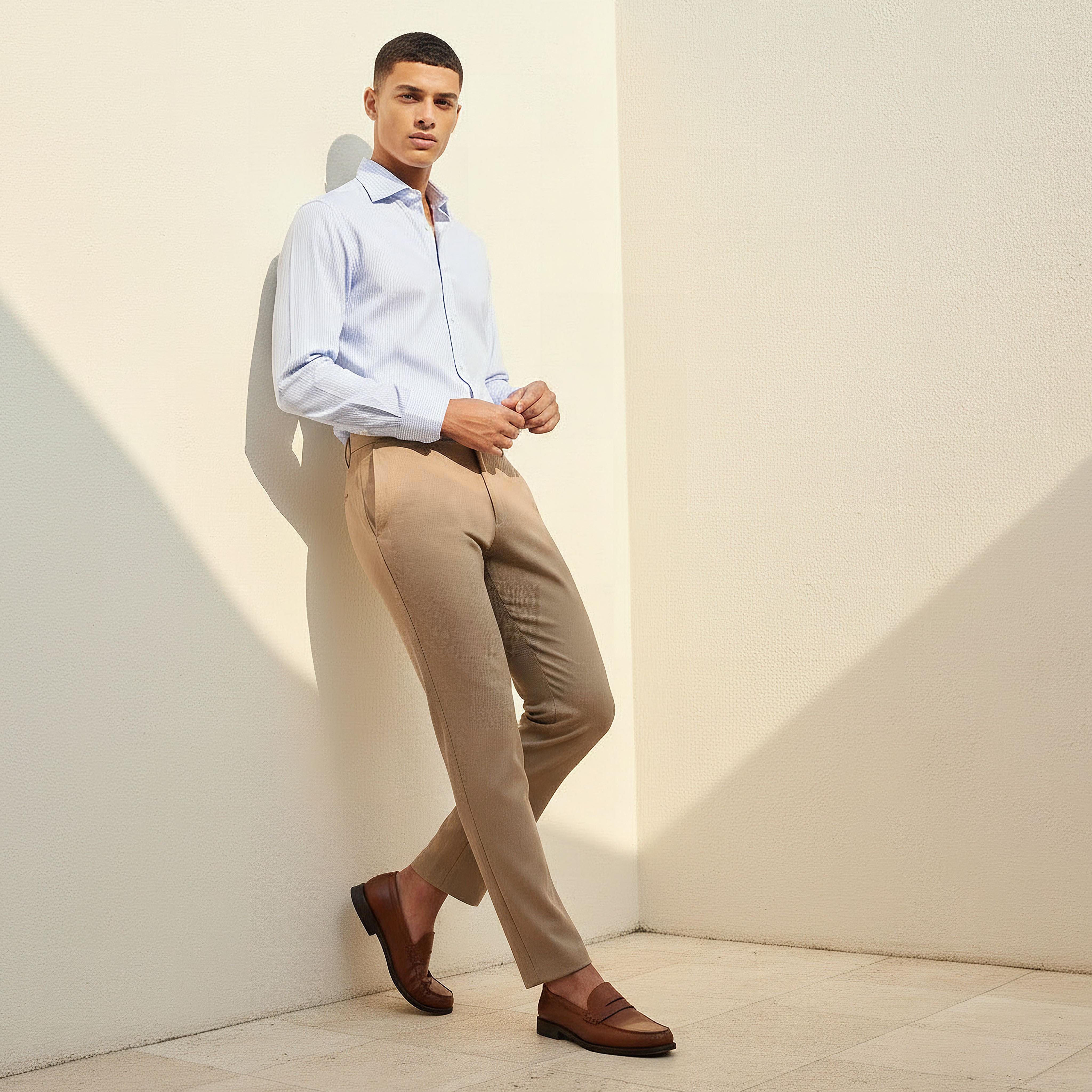 Regular Fit Bi-Stretch Flexi Waist Formal Trousers-men-clothing-bottoms-trousersandchinos-trousers-image-3
