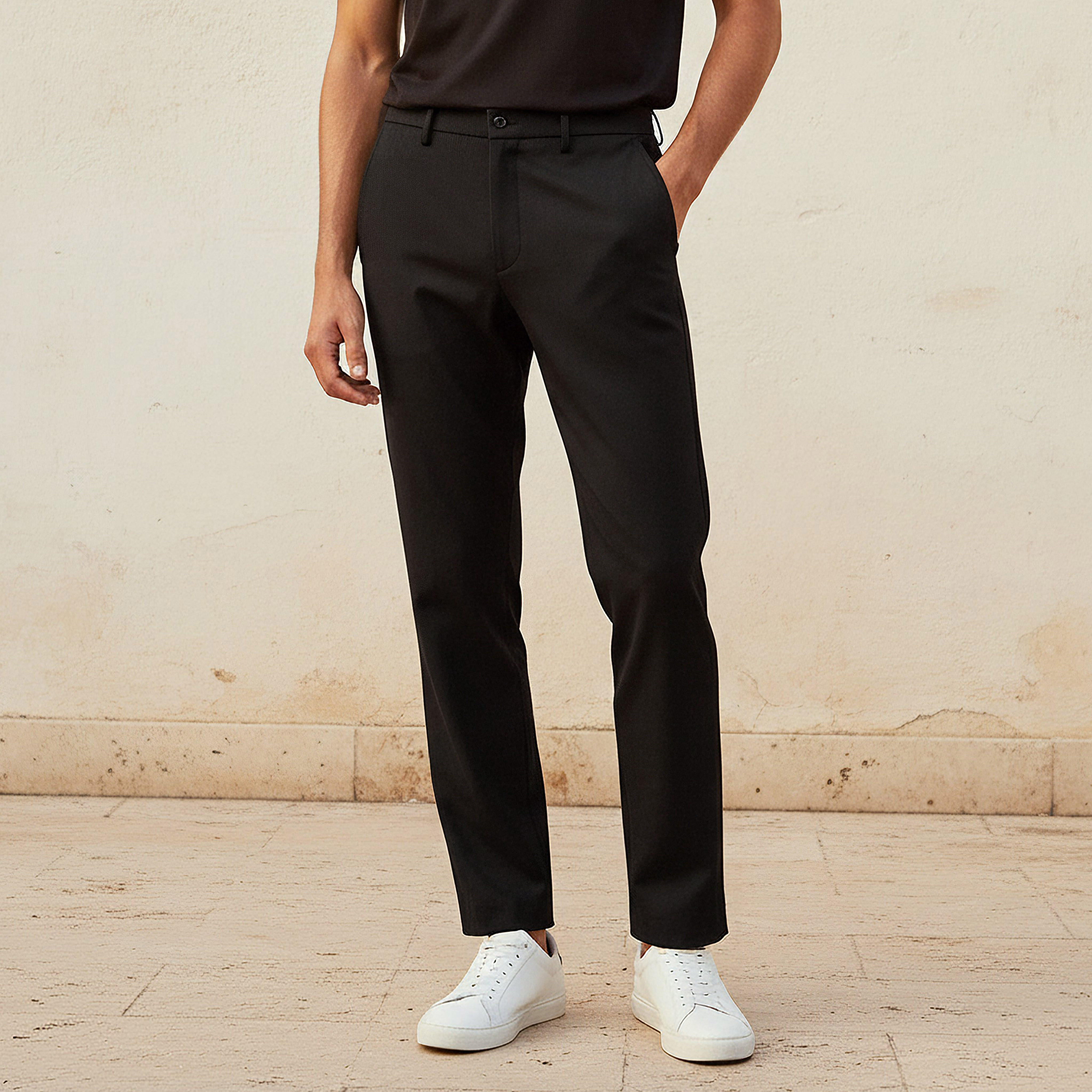 Regular Fit Bi-Stretch Flexi Waist Formal Trousers-men-clothing-bottoms-trousersandchinos-trousers-image-1