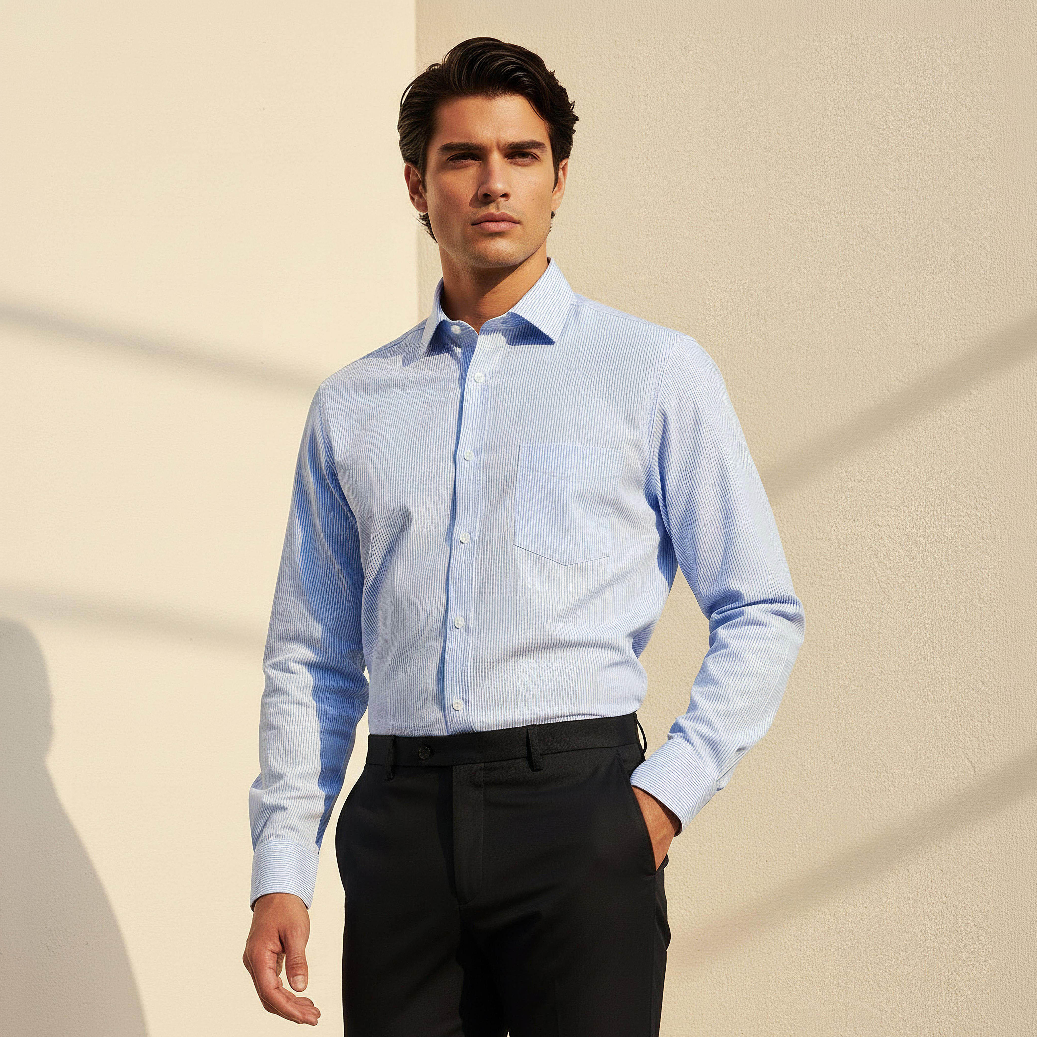 Men Regular Fit Collared Striped Long Sleeves Shirt-PROMO_SP_KSA_6_BUY3FORSAR119_130625-image-1