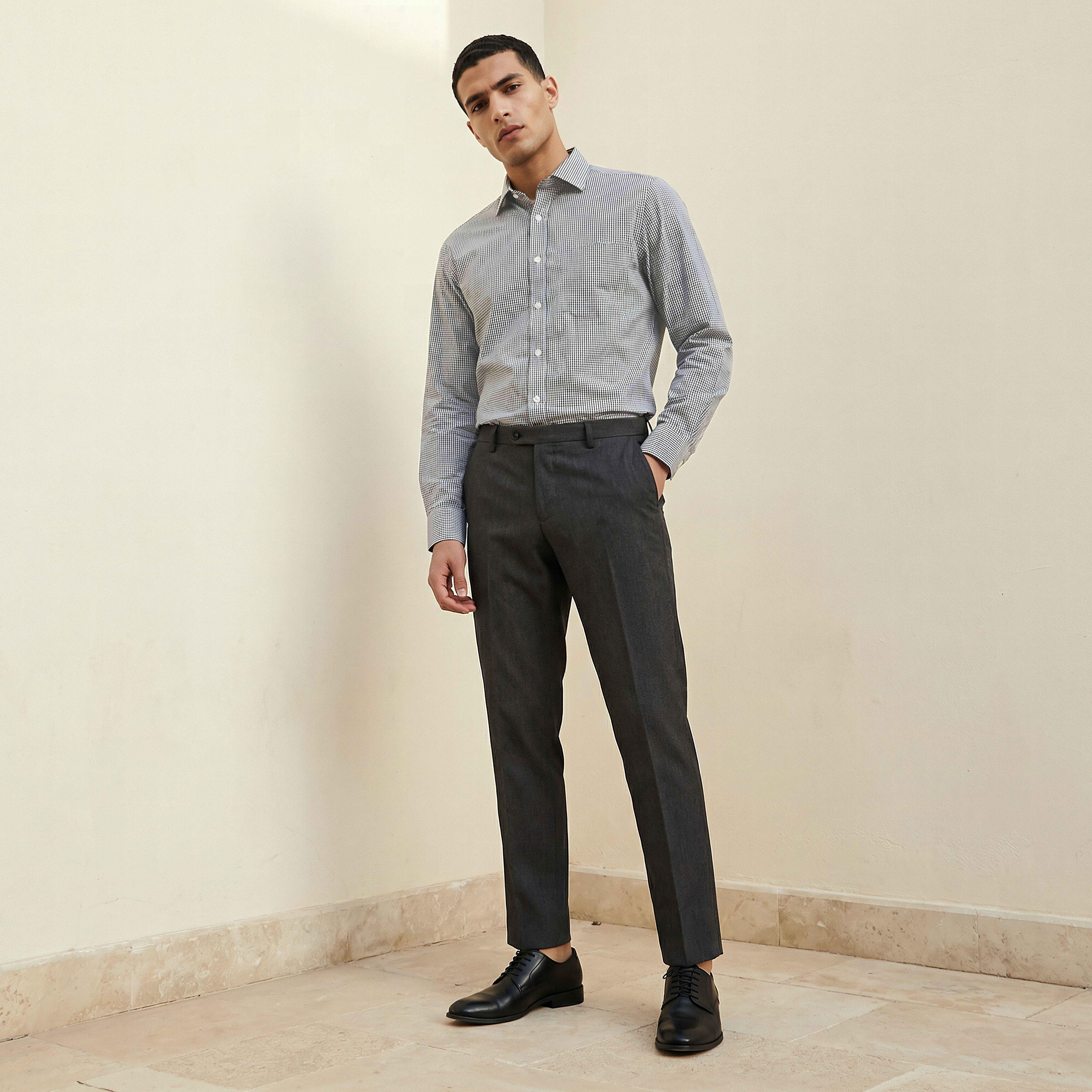 Men Regular Fit Collared Checked Long Sleeves Shirt-PROMO_SP_KSA_6_BUY3FORSAR119_130625-image-3