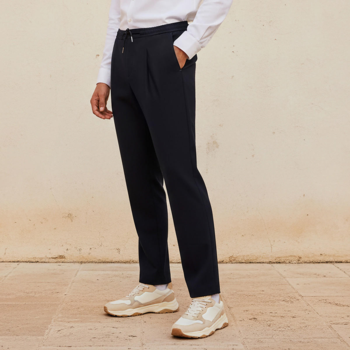 Regular Fit Flexi Waist Formal Trousers-men-clothing-bottoms-trousersandchinos-trousers-image-1