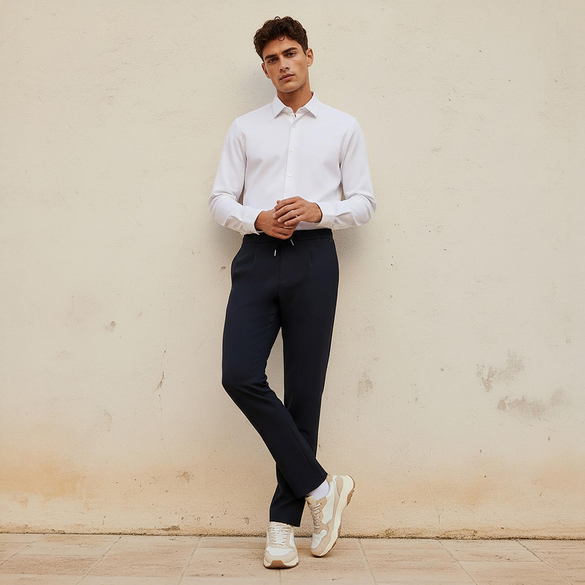 Regular Fit Flexi Waist Formal Trousers-men-clothing-bottoms-trousersandchinos-trousers-image-3