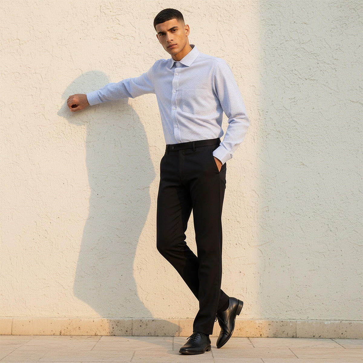 قميص كاروهات بقصة عادية وياقة وأكمام طويلة-men-clothing-shirts-image-3