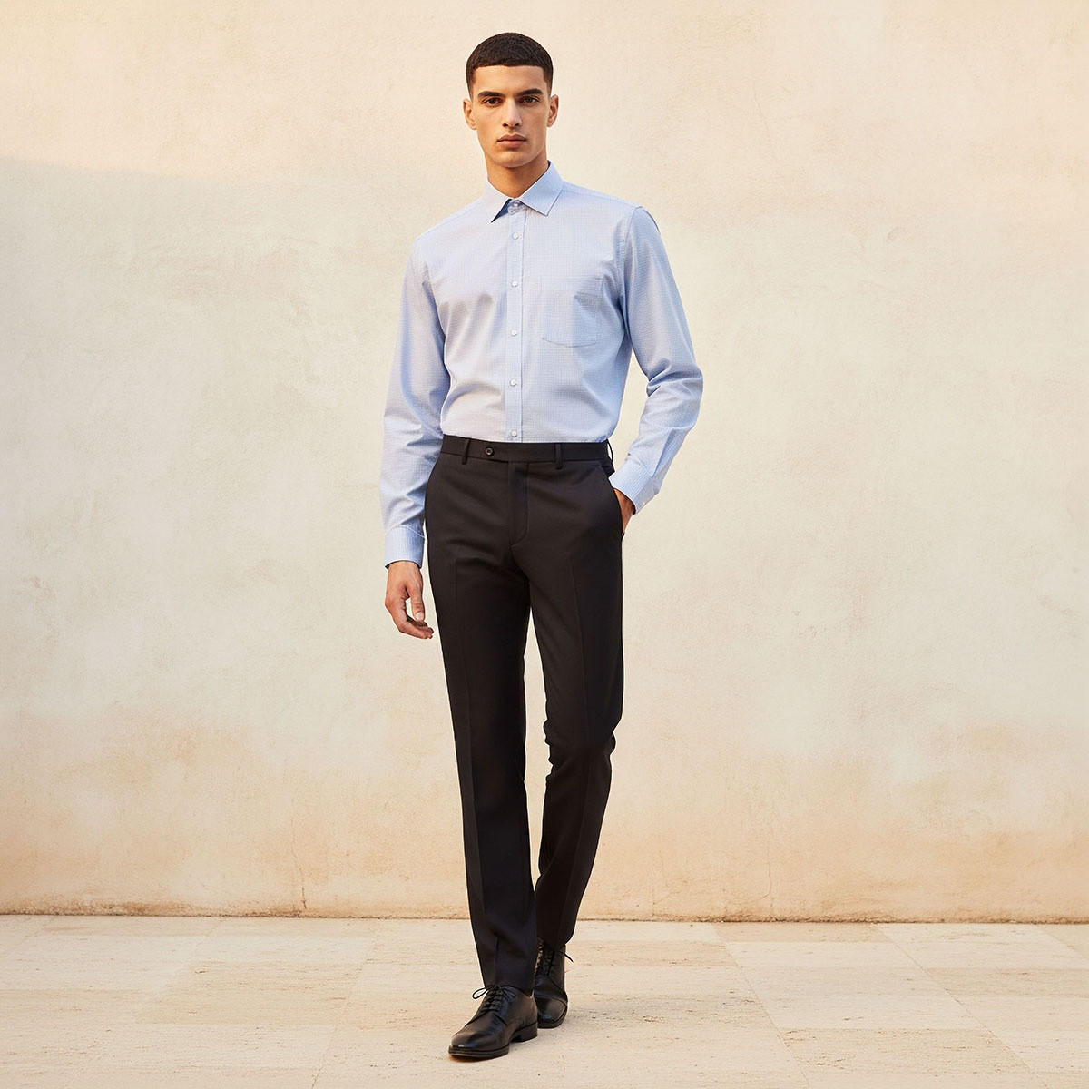Regular Fit Collared Checked Long Sleeves Shirt-men-clothing-shirts-image-3