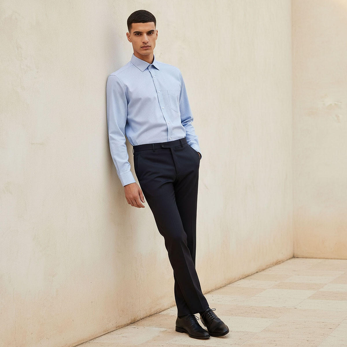 Regular Fit Collared Checked Long Sleeves Shirt-men-clothing-shirts-image-5
