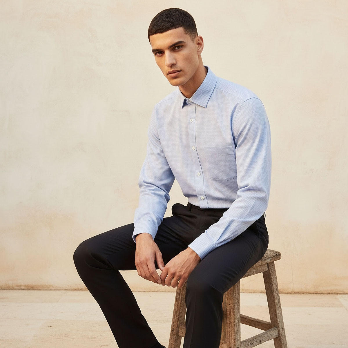 قميص كاروهات بقصة عادية وياقة وأكمام طويلة-men-clothing-shirts-image-6