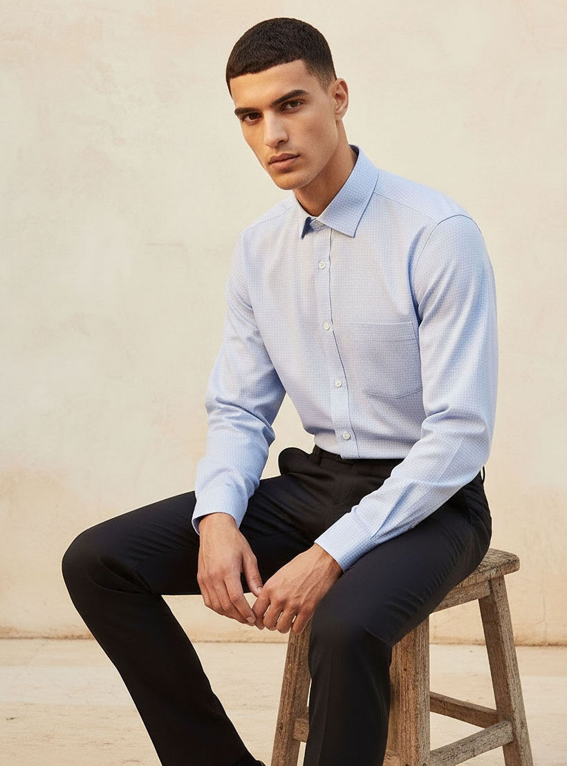 قميص كاروهات بقصة عادية وياقة وأكمام طويلة-men-clothing-shirts-image-6