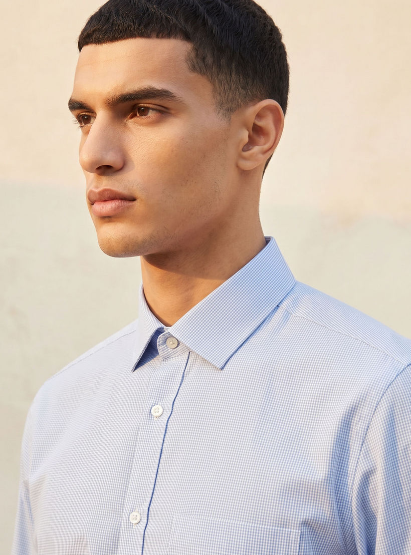 قميص كاروهات بقصة عادية وياقة وأكمام طويلة-men-clothing-shirts-image-8