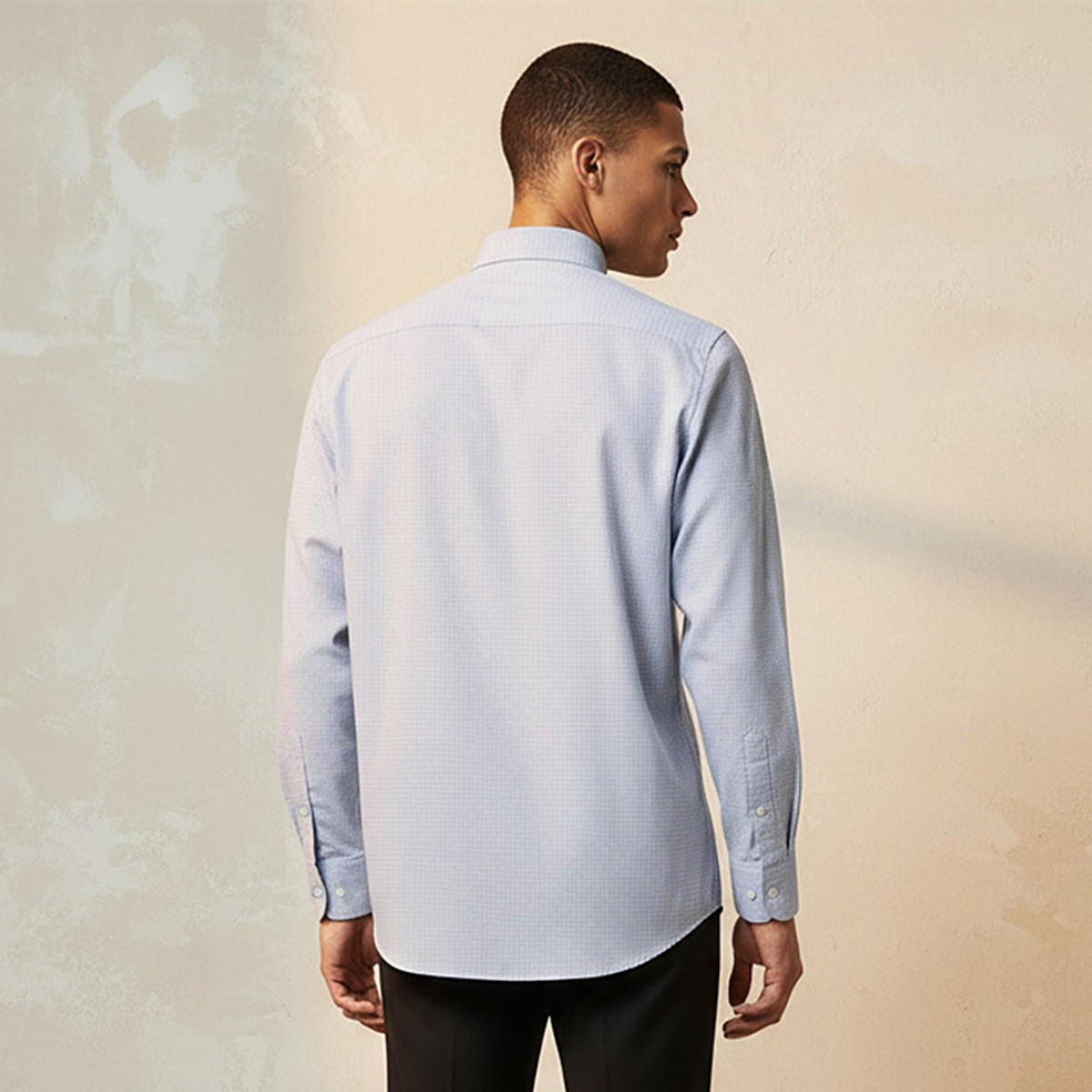 قميص كاروهات بقصة عادية وياقة وأكمام طويلة-men-clothing-shirts-image-4