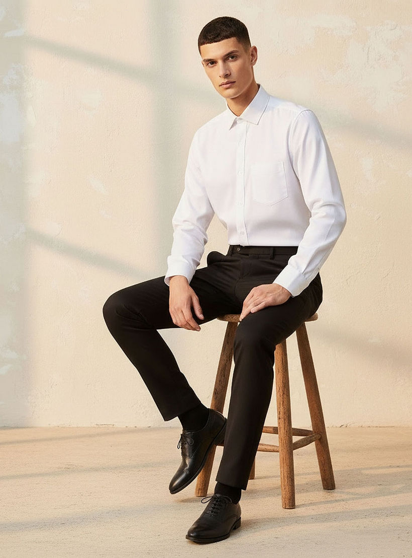 قميص بارز الملمس بأكمام طويلة وقصة عادية-men-clothing-shirts-image-5