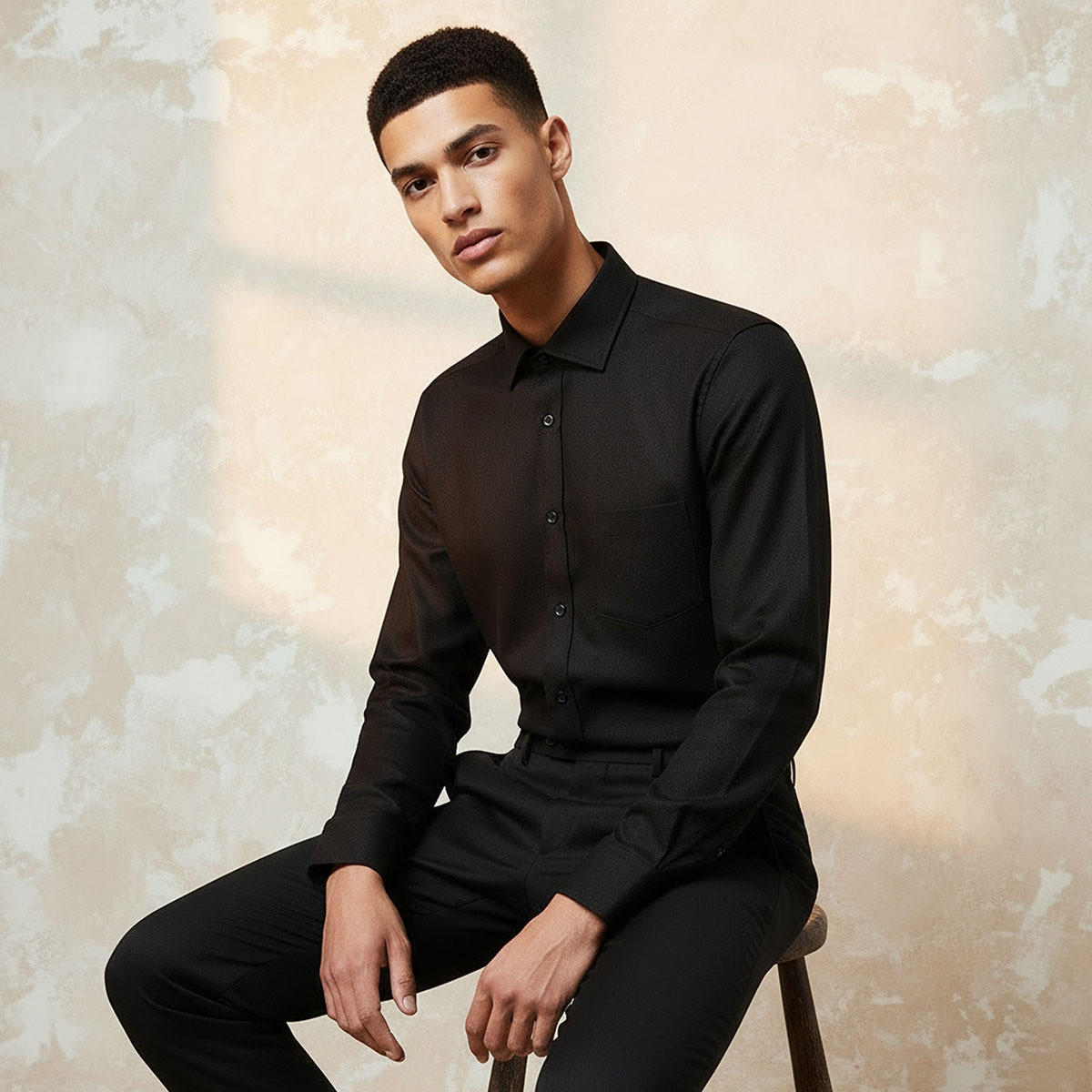 قميص بارز الملمس بأكمام طويلة وقصة عادية-men-clothing-shirts-image-5