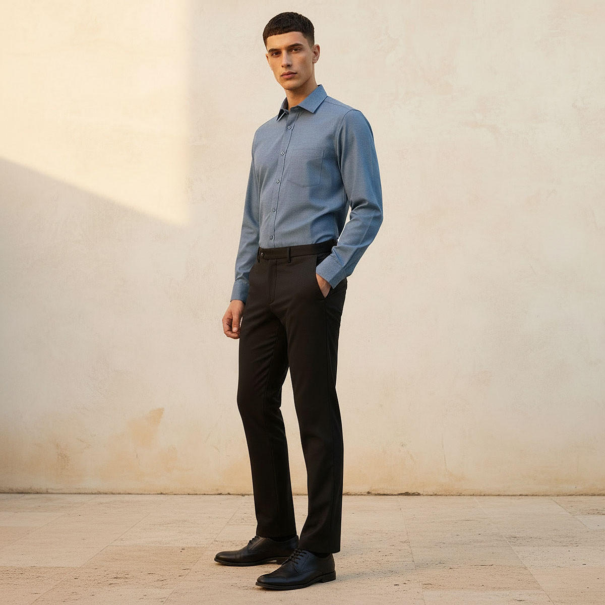 Regular Fit Collared Textured Long Sleeves Shirt-men-clothing-shirts-image-5