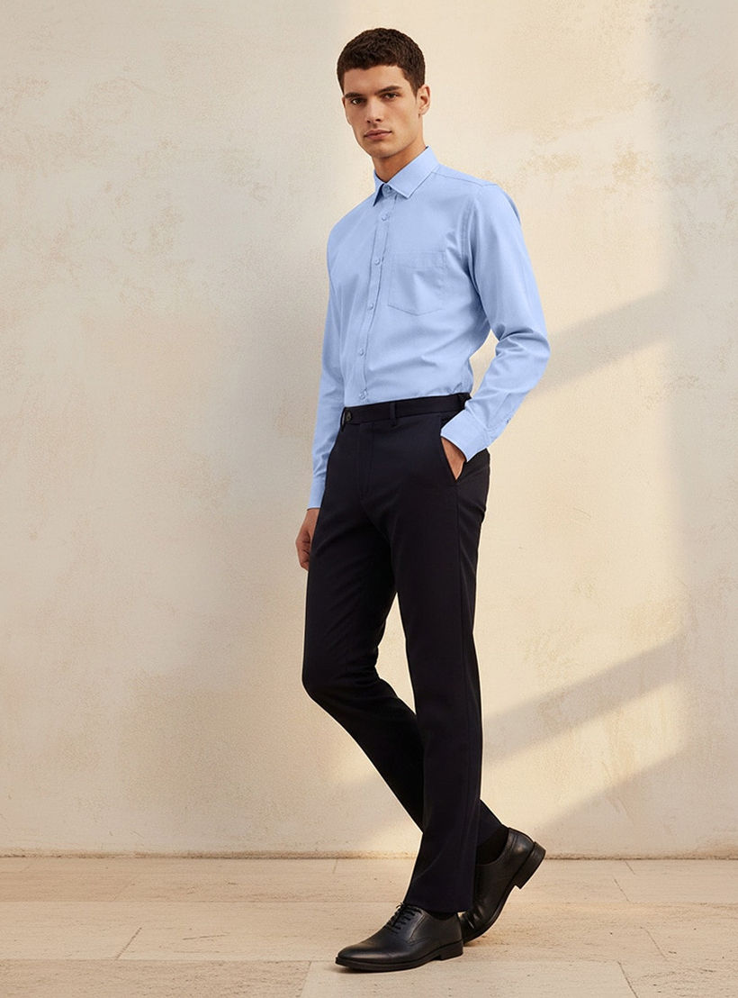 Regular Fit Collared Textured Long Sleeves Shirt-men-clothing-shirts-image-3