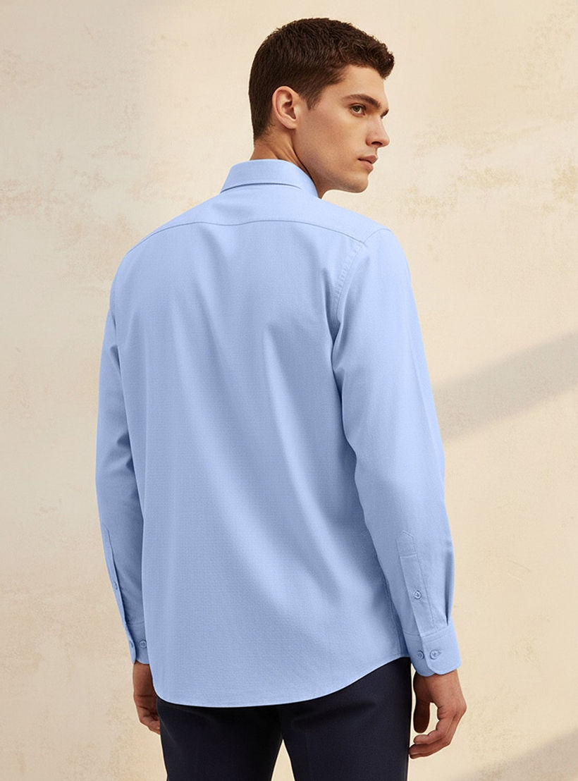Regular Fit Collared Textured Long Sleeves Shirt-men-clothing-shirts-image-4
