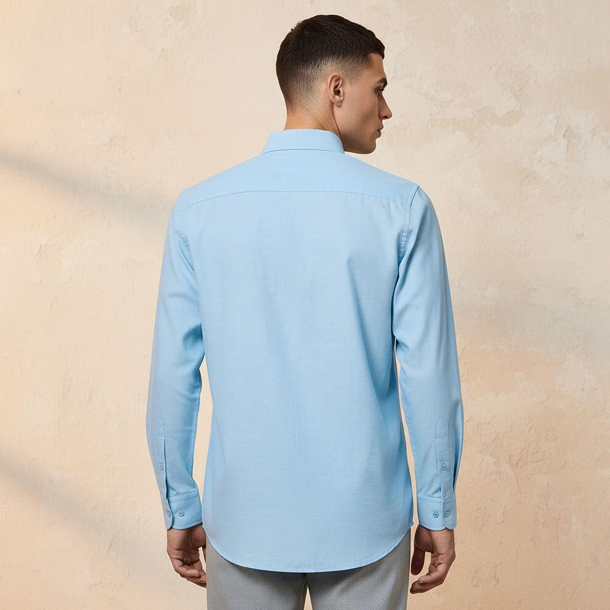 Regular Fit Collared Textured Long Sleeves Shirt-men-clothing-shirts-image-4